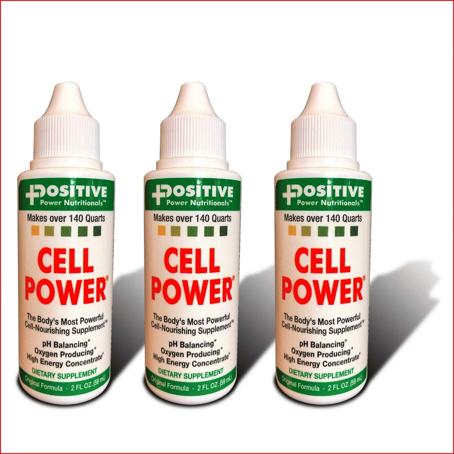 Cell Power Liquid High-Energy Concentrate, 2 oz. Bottle (Pack of 3) -Original 1949 Formula: pH Balancing, Oxygen Producing -2 oz. Makes over 140 quarts (3)