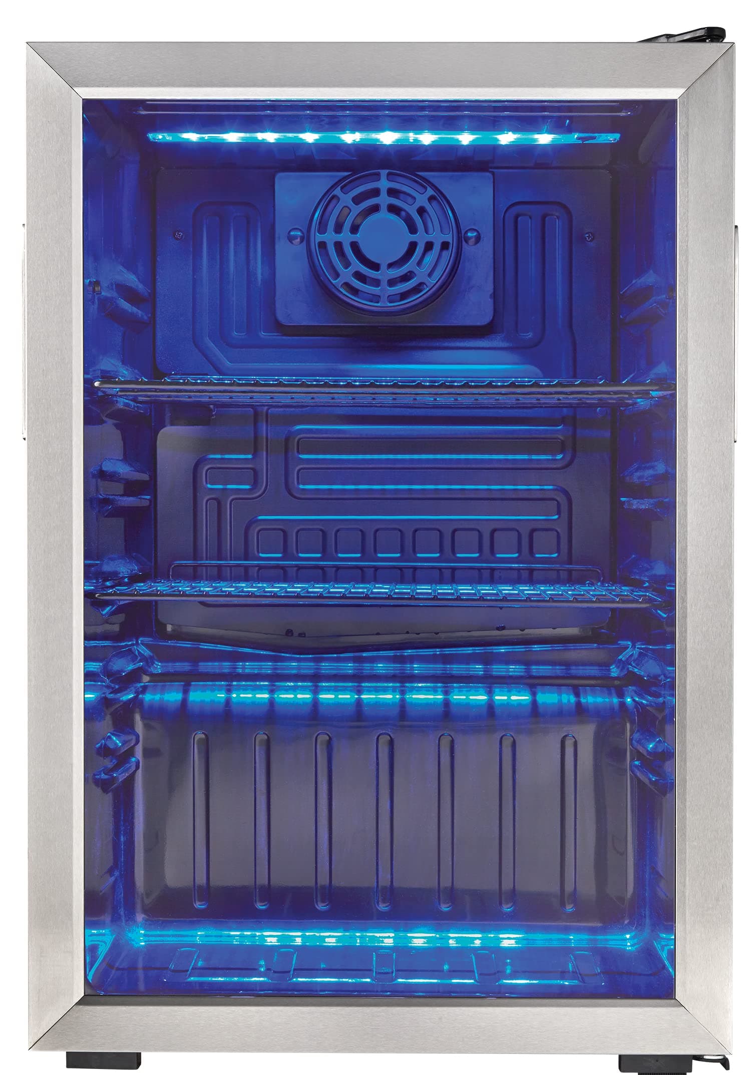 DBC026A1BSSDB 95 Can Beverage Center, 2.6 Cu.Ft Refrigerator for Basement, Dining, Living Room, Drink Cooler Perfect for Beer, Pop, Water, Black/Stainless-Steel