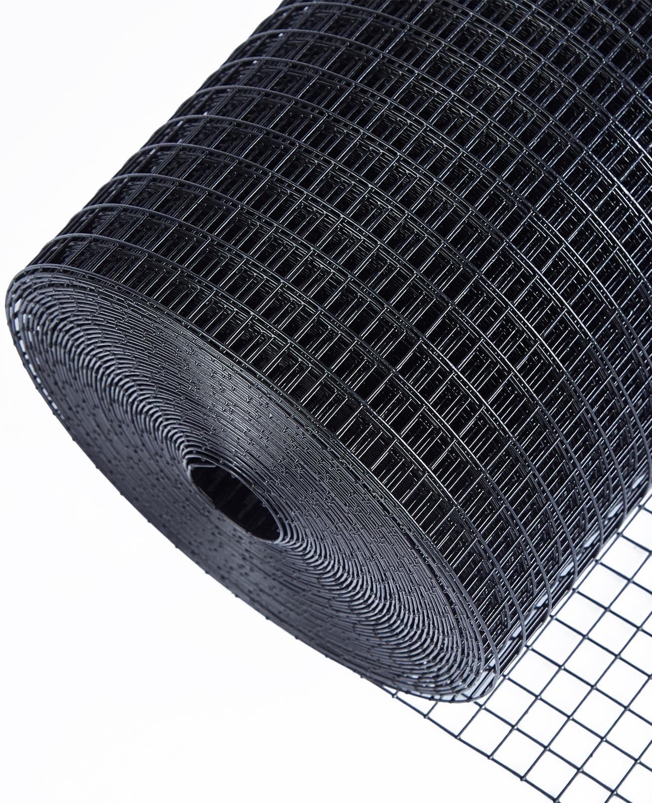 HORCH Black Hardware Cloth Roll 1/2 inch 48 x 100 ft 19 Gauge, Vinyl Coated Mesh, Chicken Wire Fencing, Garden Fencing