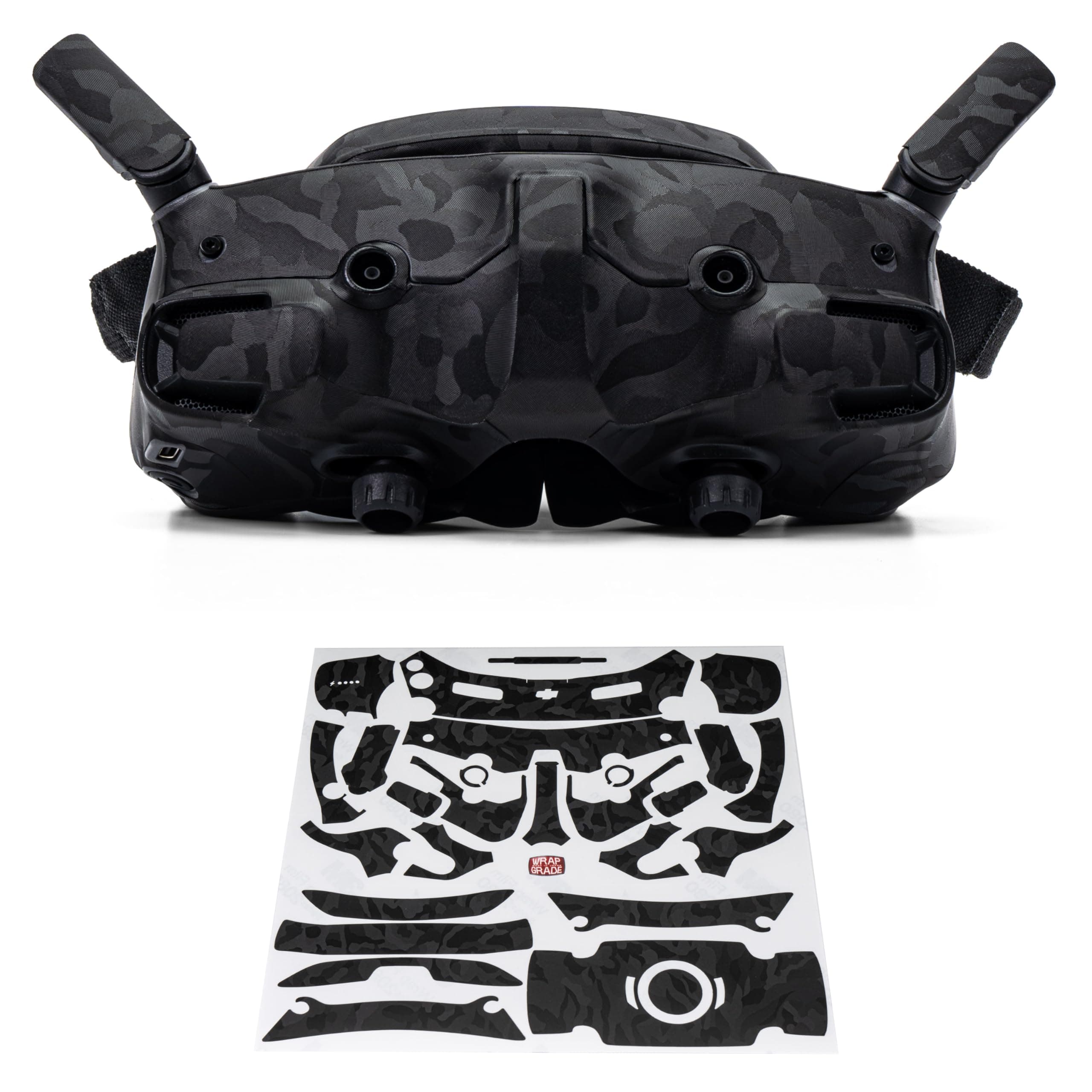 Skin Stickers Compatible with DJI Goggles 3 (Black Bumpy Camo)