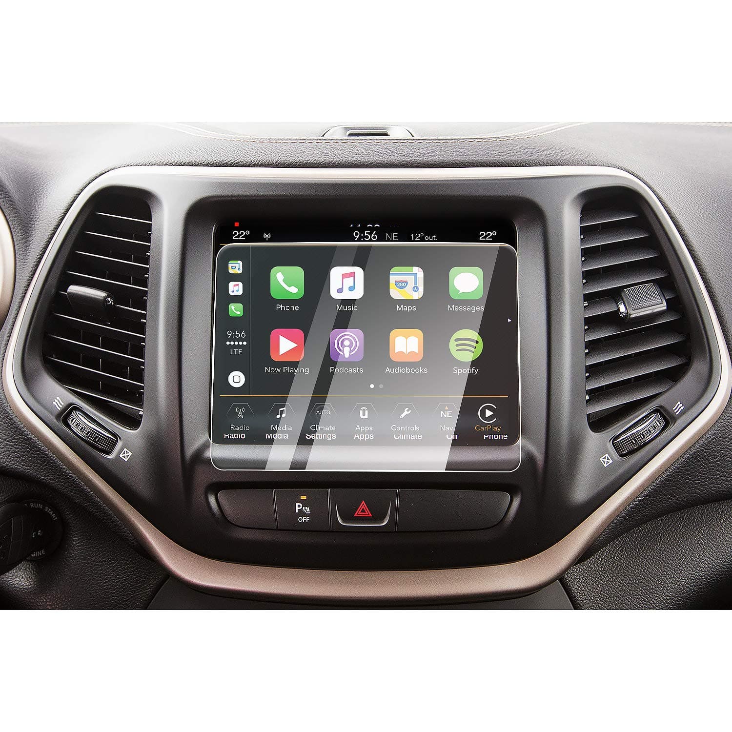 CDEFG for 2019 2020 Cherokee Uconnect Navigation Touchscreen Protector Center Control Touchscreen Protector, Tempered Glass HD Scratch Resistance Anti-Explosion (8.4 in)