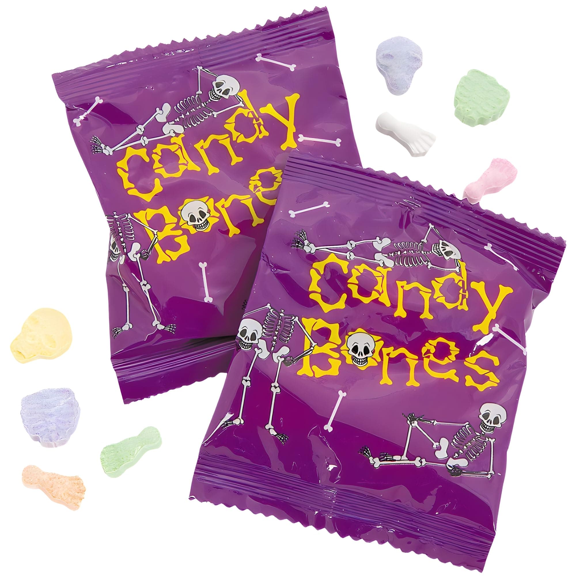 Fun Express Halloween Candy Bones and Skulls Variety Pack - 19 Individual Packs of Assorted Tart Fruit Flavors | Bulk Candy for Trick or Treat, Party Favors & Classroom Events