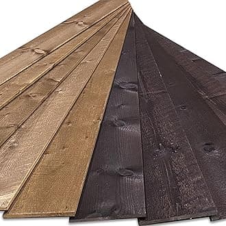 18 Square Feet Modern Rustic Accent Real Reclaimed Barn Wood Wall in A Box Décor Planks Panels with Double-Sided Texture, Brown Tones