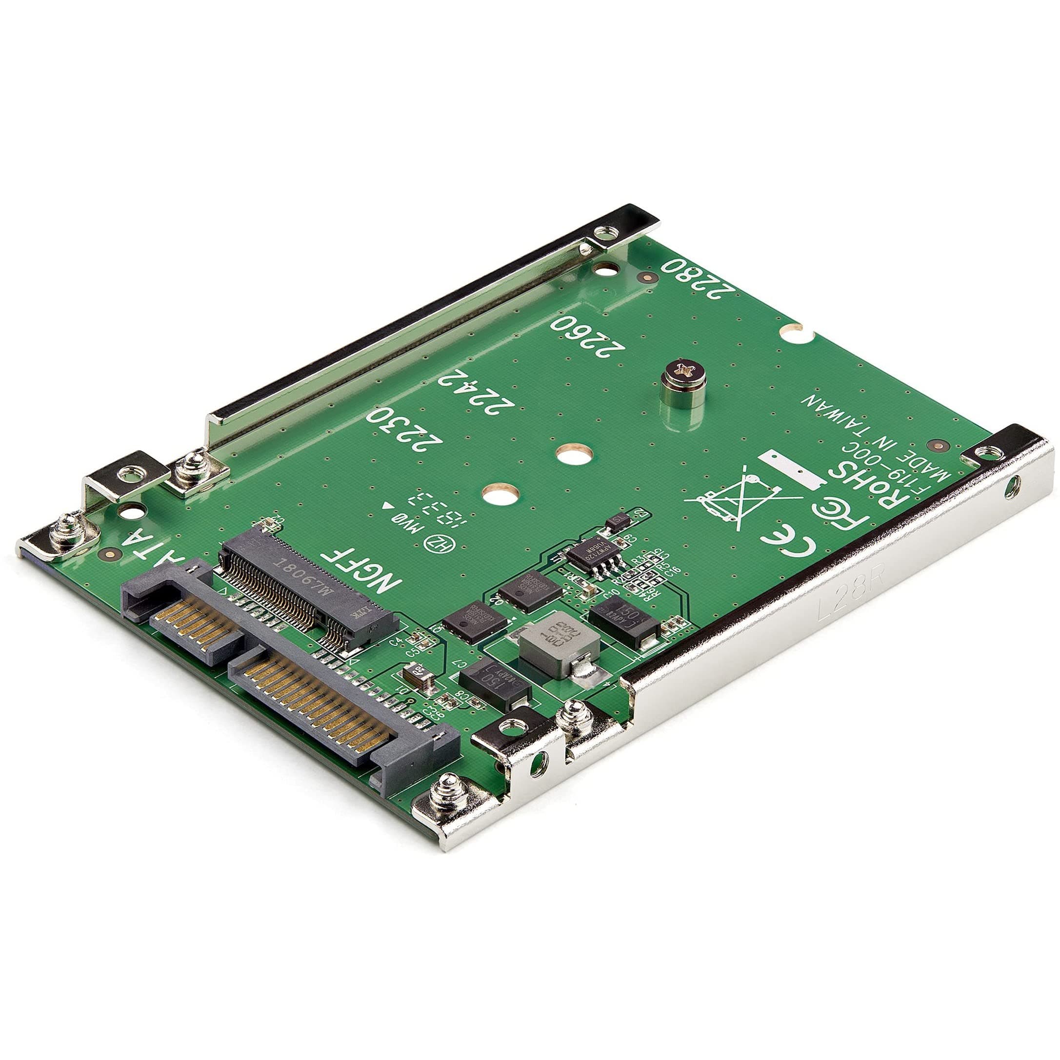 M.2 SATA SSD to 2.5" SATA Adapter [NOT NVMe], Open-Frame Bracket, 7mm High, M2 Hard Drive Adapter - TAA