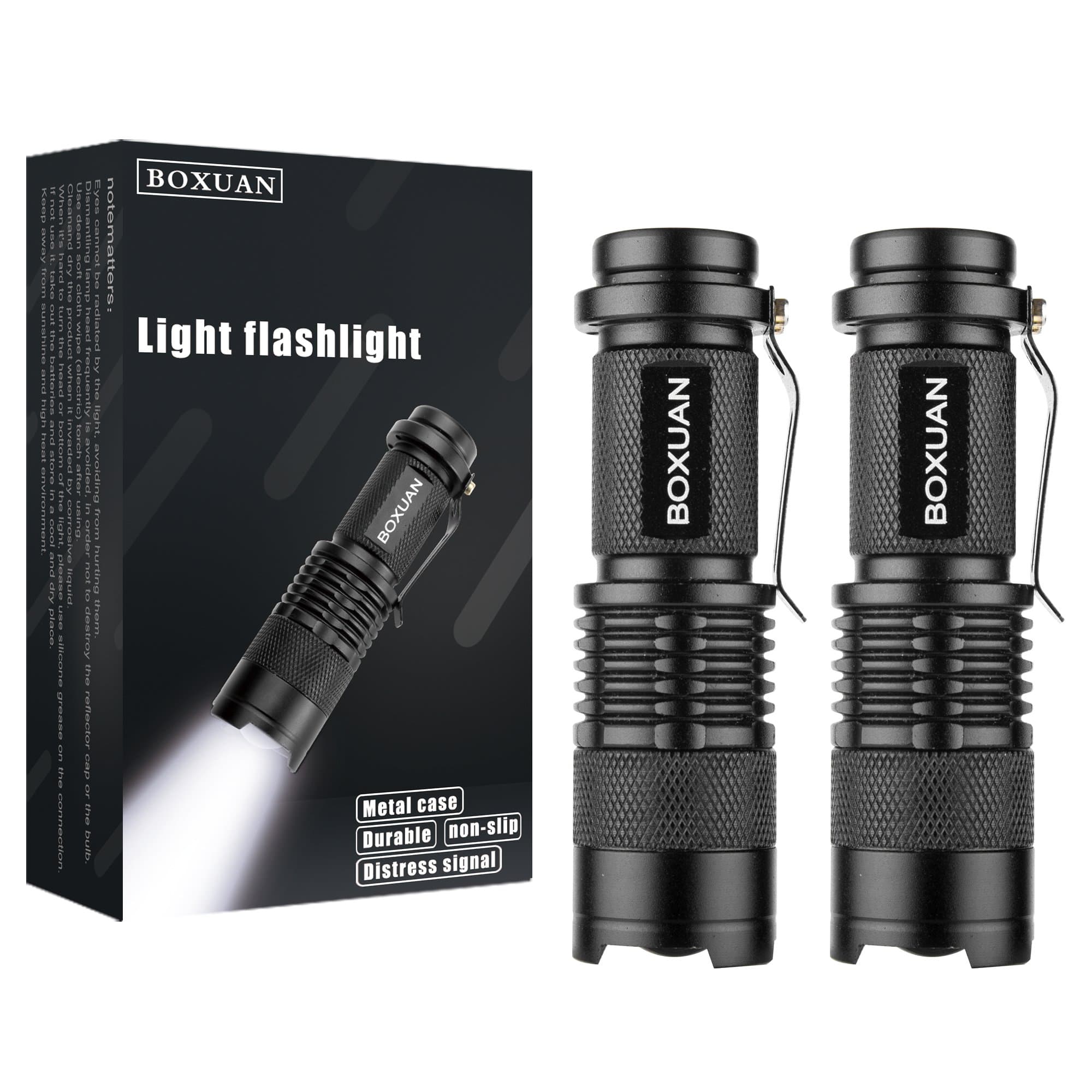 Tactical LED Flashlight, Best Tools for Camping, Hiking, Hunting, Backpacking, Fishing, BBQ and EDC,Gifts for Men (Battery not included),Pack of 2