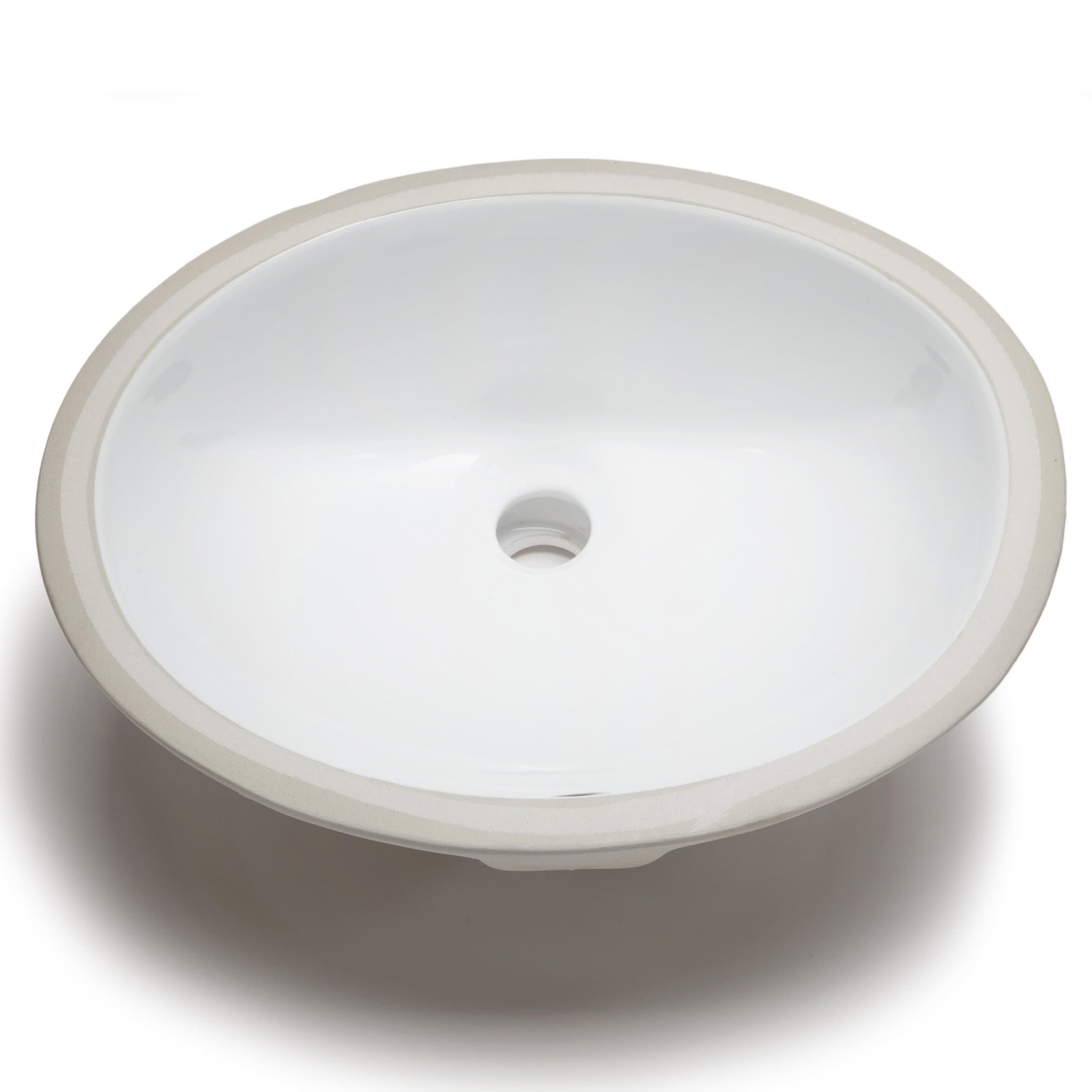 Hahn Ceramic VC012 Small Oval Ceramic Bathroom Sink, White