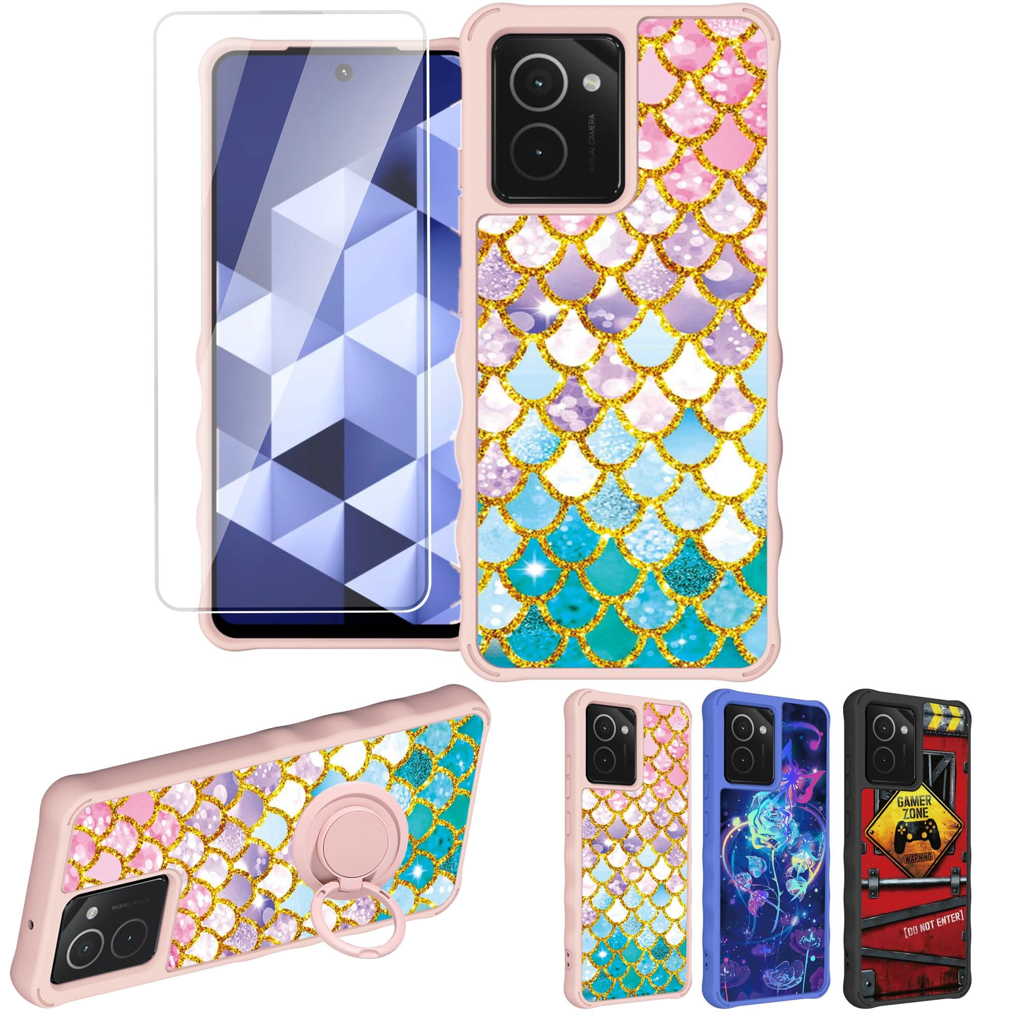 HMD VIBE Case [With Tempered Glass Screen Protector] [Luminous Effect] Nokia HMD VIBE N159V TA-1590 Phone Case Cover CH-YL, JSF-YL