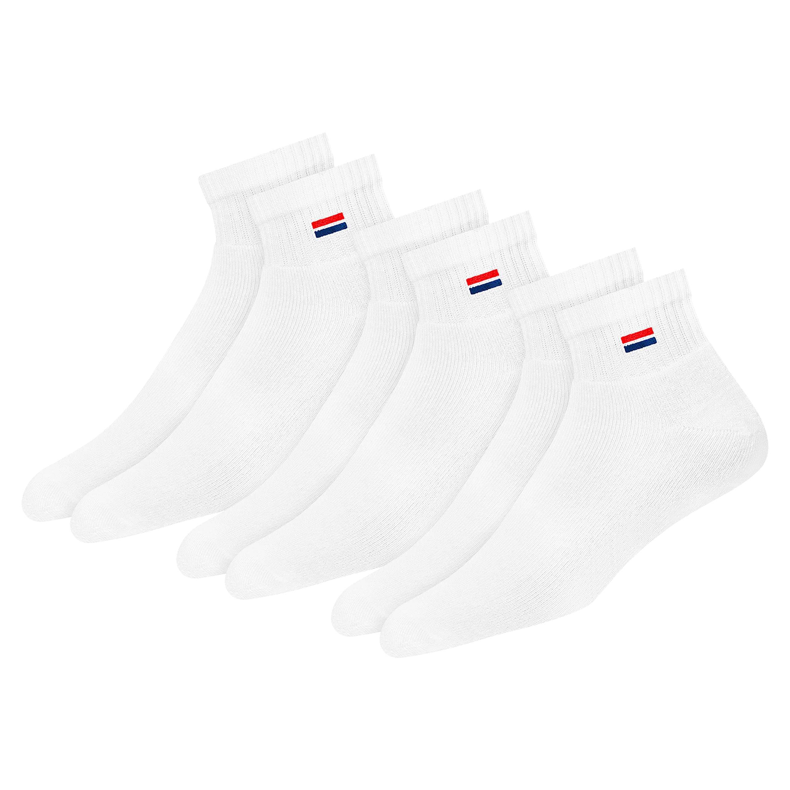 Men's Ankle Solid Cotton Cushion Comfort Quarter Socks, Pack of 3 (Free Size)