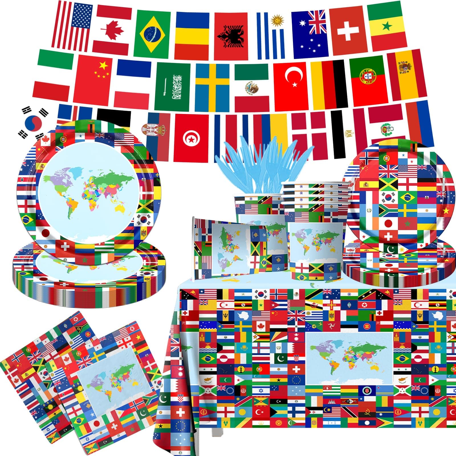 International World Flags Tableware Set