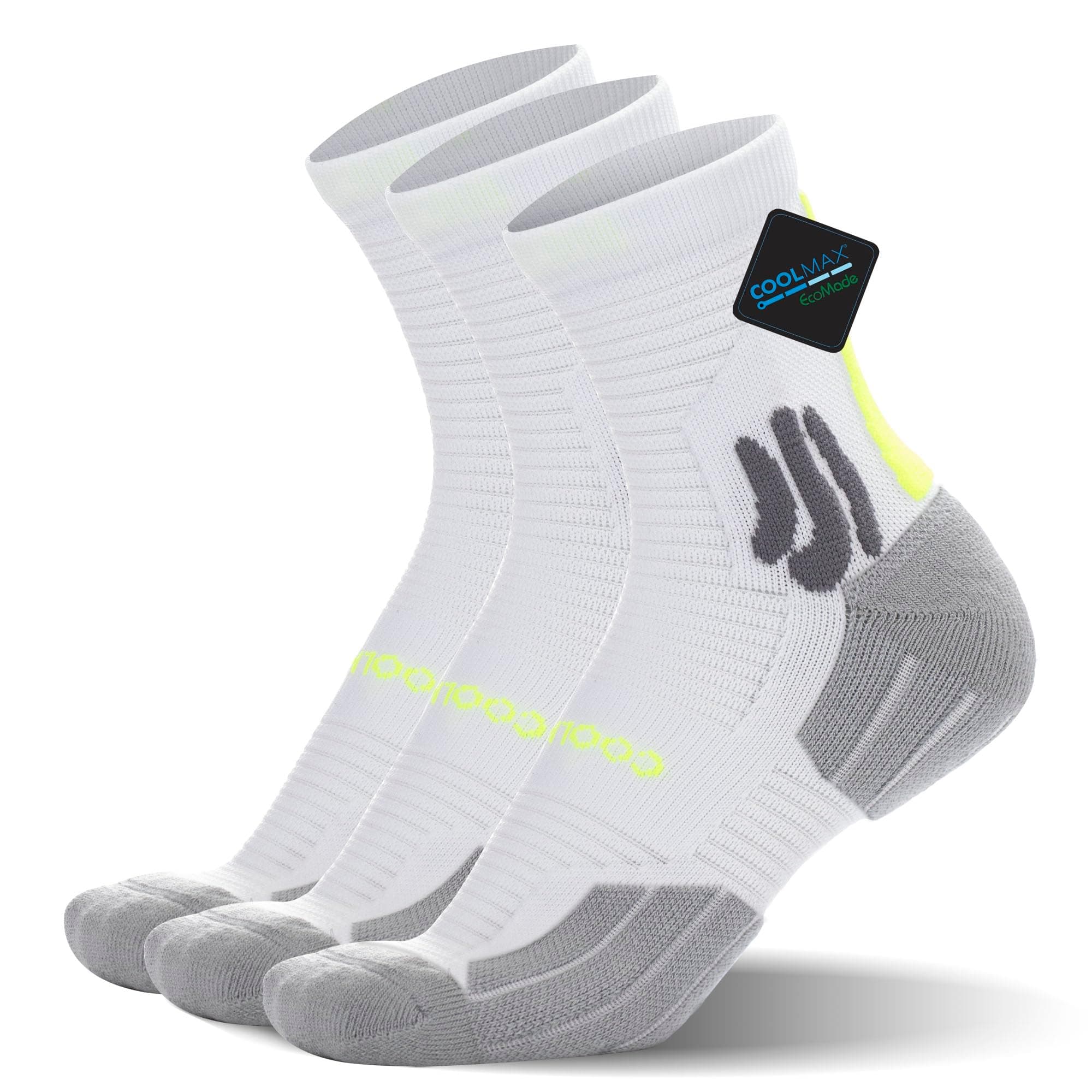 BRISIRACoolmax Bamboo Viscose Compression Running Socks Quarter Crew Athletic Cushioned Breathable Anti Blister&Sweat&Odor