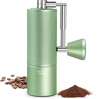 Chestnut C3 ESP Pro Hand Coffee Grinder, Stainless Steel S2C Conical Burr Manual Coffee Grinder with Foldable Handle, Adjustable Grind Setting for Espresso to French Press - Green