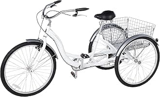 SchwinnMeridian Adult Tricycle, Three Wheel Cruiser Bike, Multiple Speeds and Electric, 24-Inch and 26-Inch Wheel Trikes, Cargo Basket, Adjustable Handlebars, Multiple Colors, Women Men