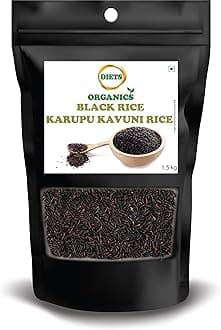 DIETS ORGANICS Black Rice/Karuppu Kavuni Rice, 1.5 Kg