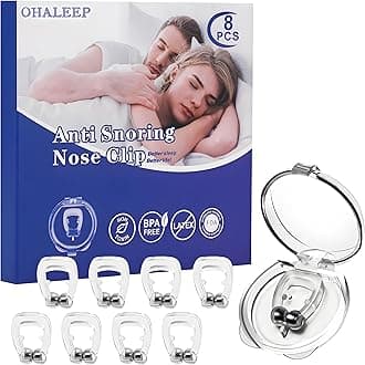 Anti Snoring Devices, Snore Stopper with Adjustable Magnet, Silicone Nose Clip Stop Snoring, Effective to Relieve Snoring, Snoring Solution for Comfortable and Quieter Sleep,White, M