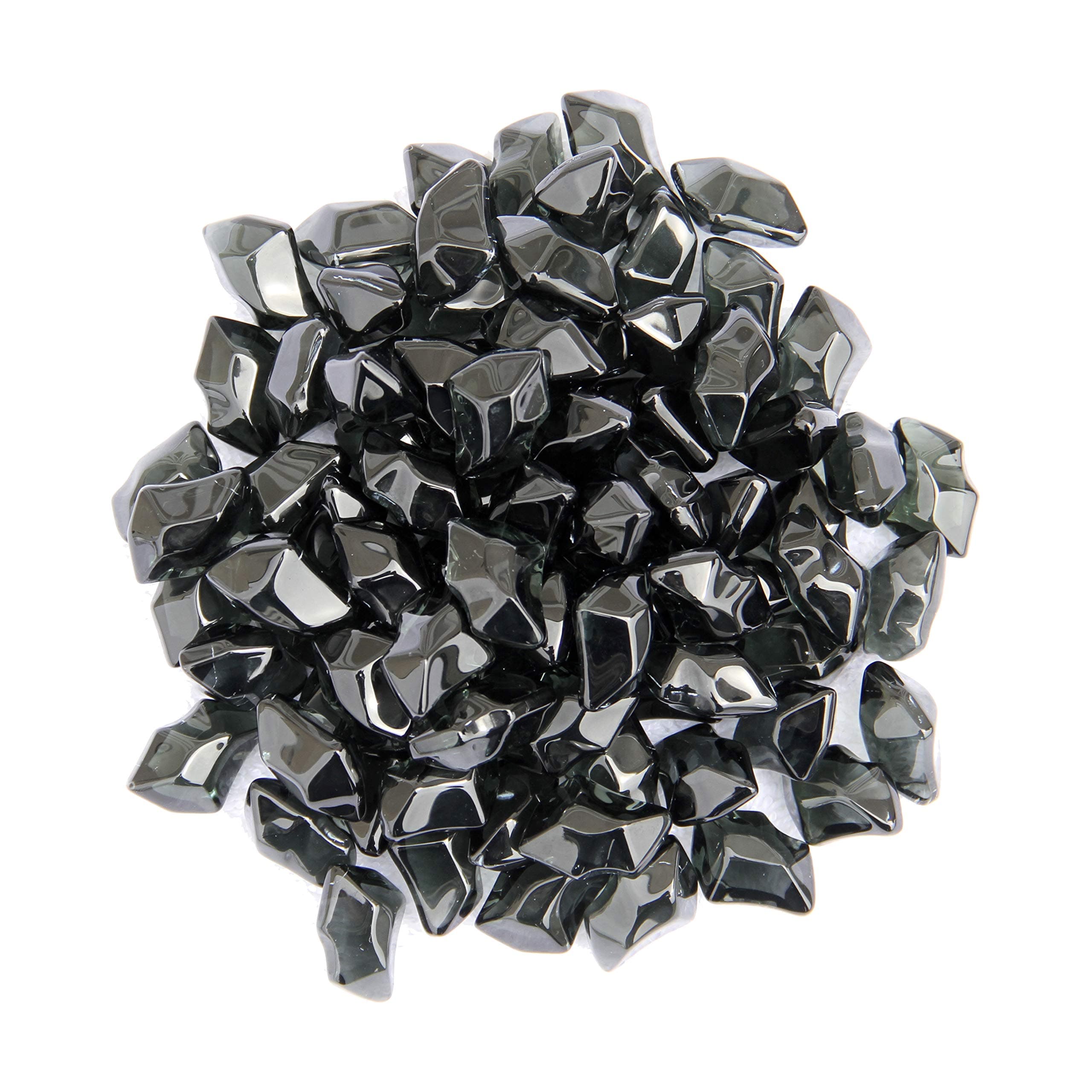 AZ Patio Firepit Translucent Glass, 20 lb, Black