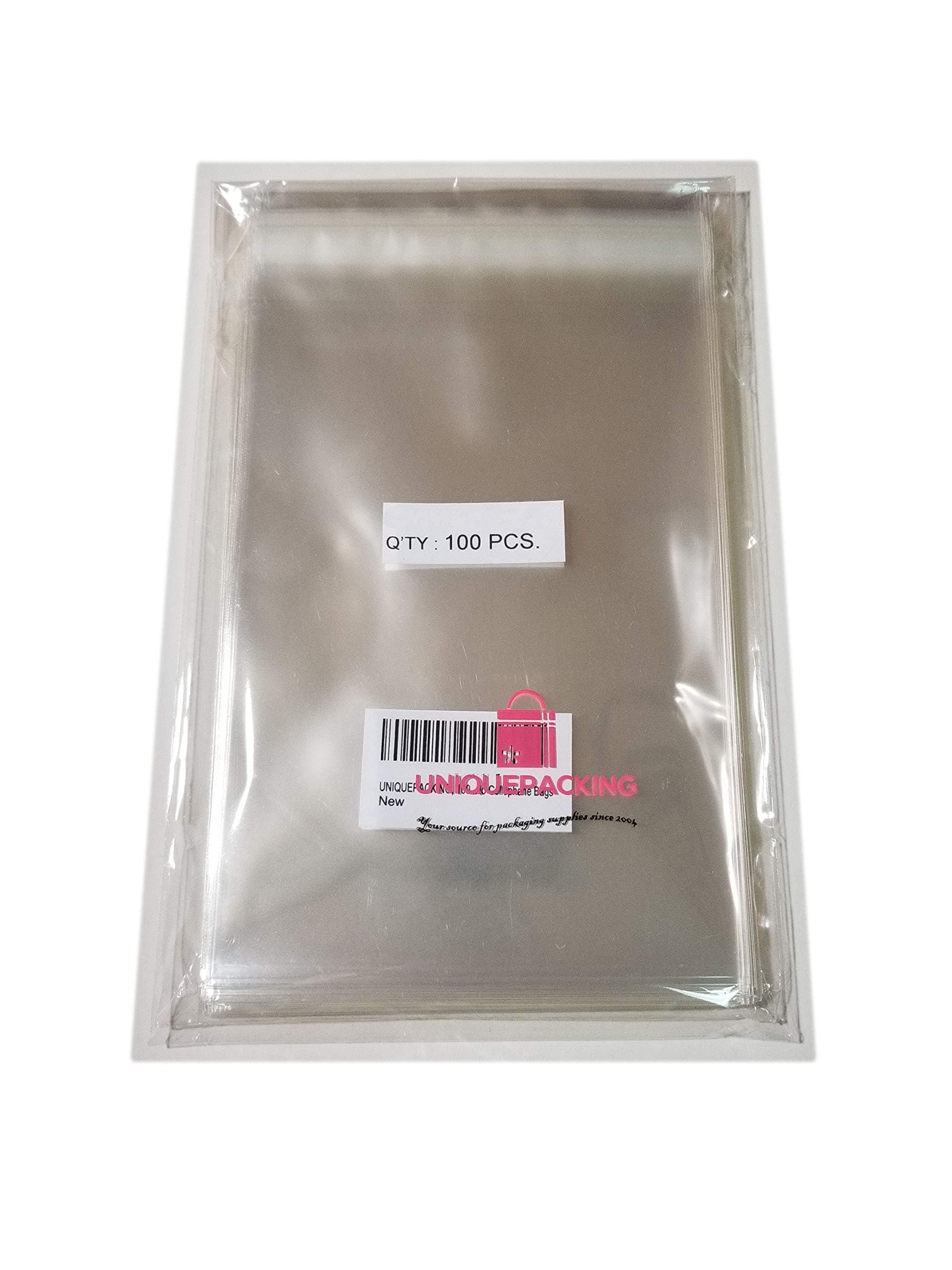 UNIQUEPACKING INC 500 Pcs 4 3/4 X 6 1/2 Clear A6 Card Resealable Cello/Cellophane Bags