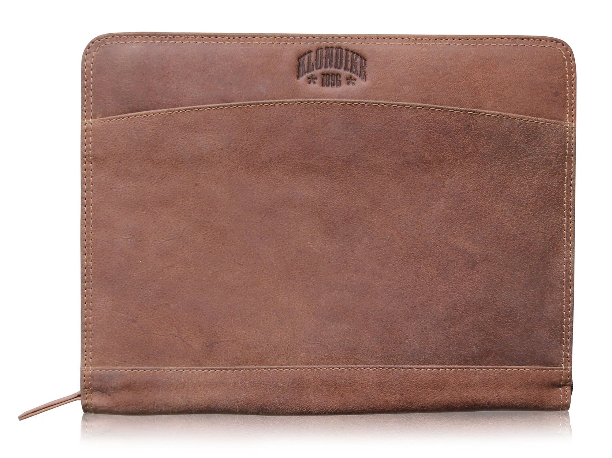 Klondike 1986 genuine leather large document case 'Bruce', conference folder with handle, (mid brown)