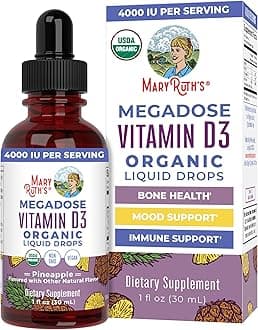 Vitamin D3 Liquid Drops | Megadose 4000 IU | USDA Organic Liquid Vitamin D Spray for Adults & Kids | Immune Support & Bone Health | Vegan | Gluten Free | Non-GMO | 30 Servings