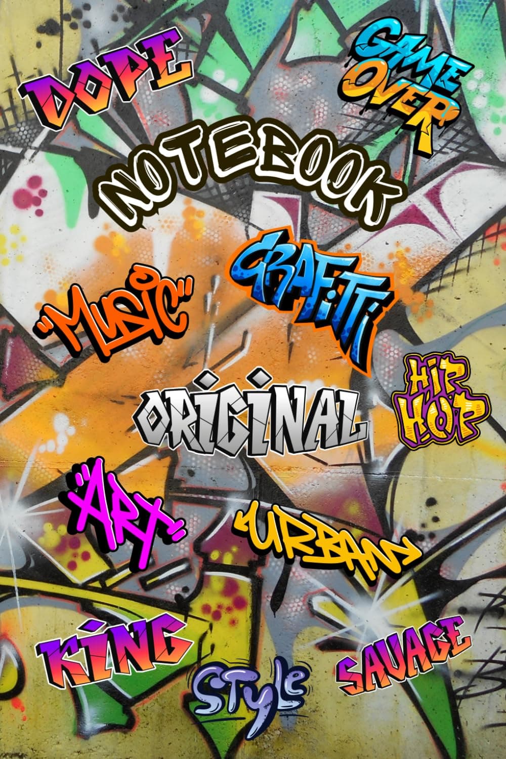 Notebook: Graffiti Street Art Lined Notebook For Kids | Size 6 x 9 inches