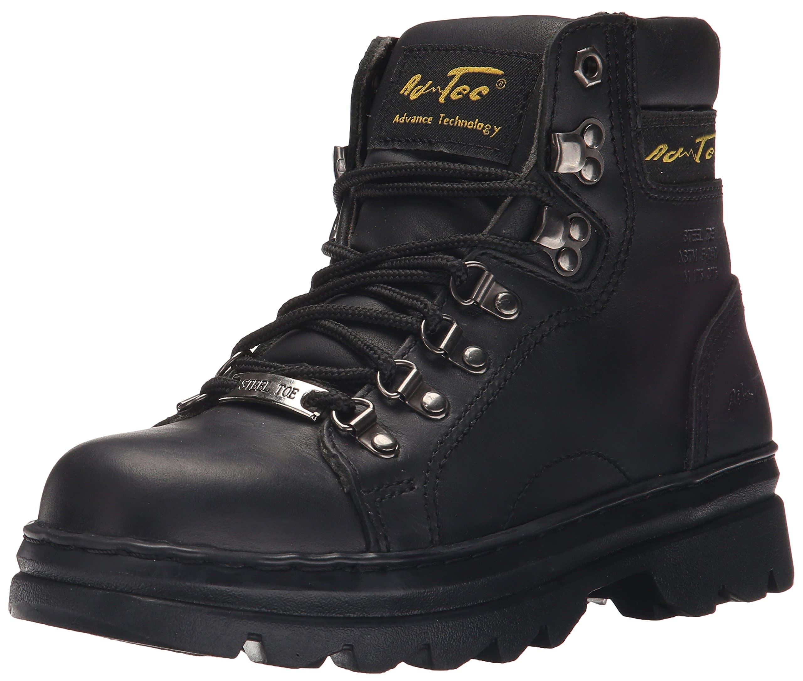 Ad Tec Women's 6" Steel Toe Work Boot Black-W womens Work Boot