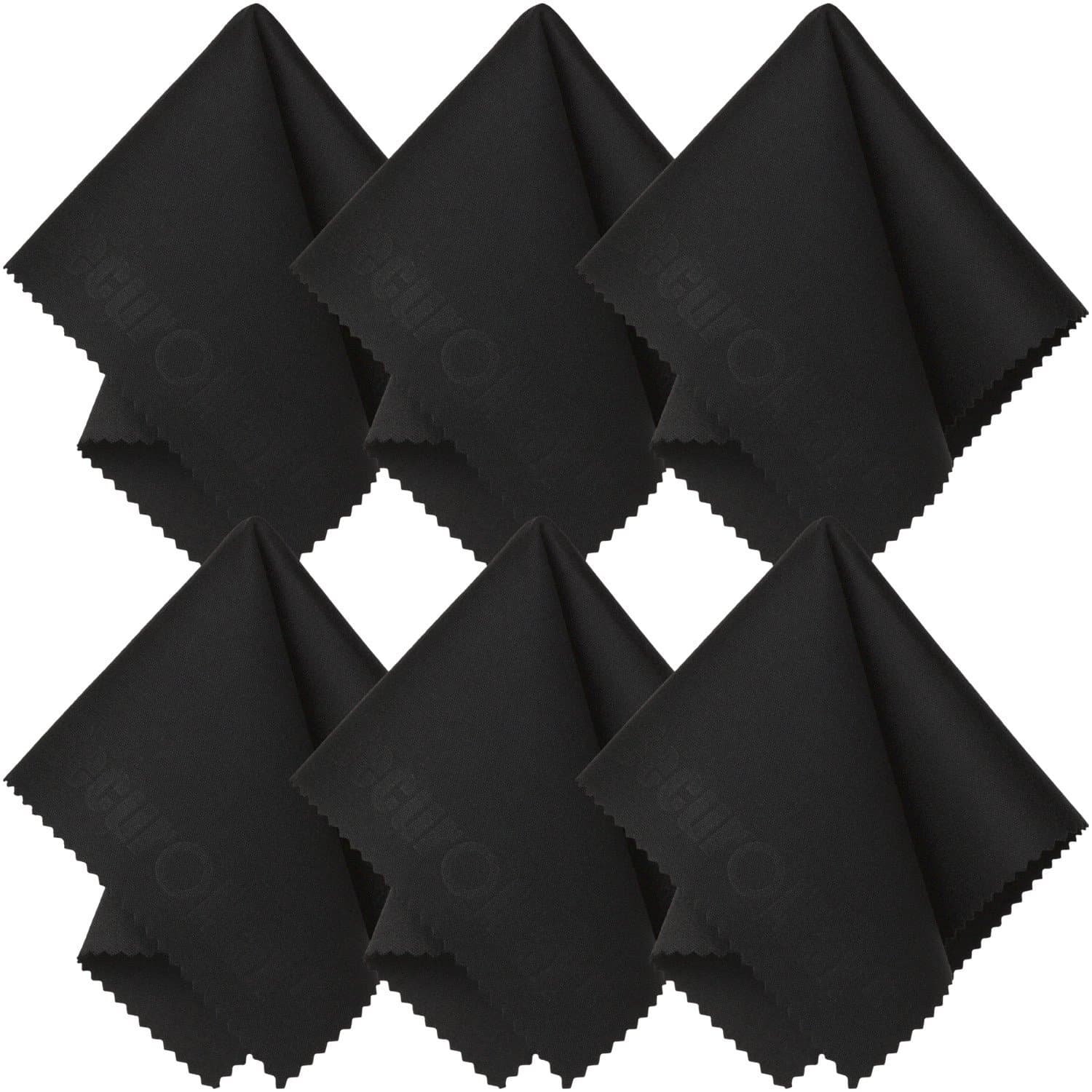 Black Microfiber Cleaning Cloth 6x7 Inch, 6 Pack