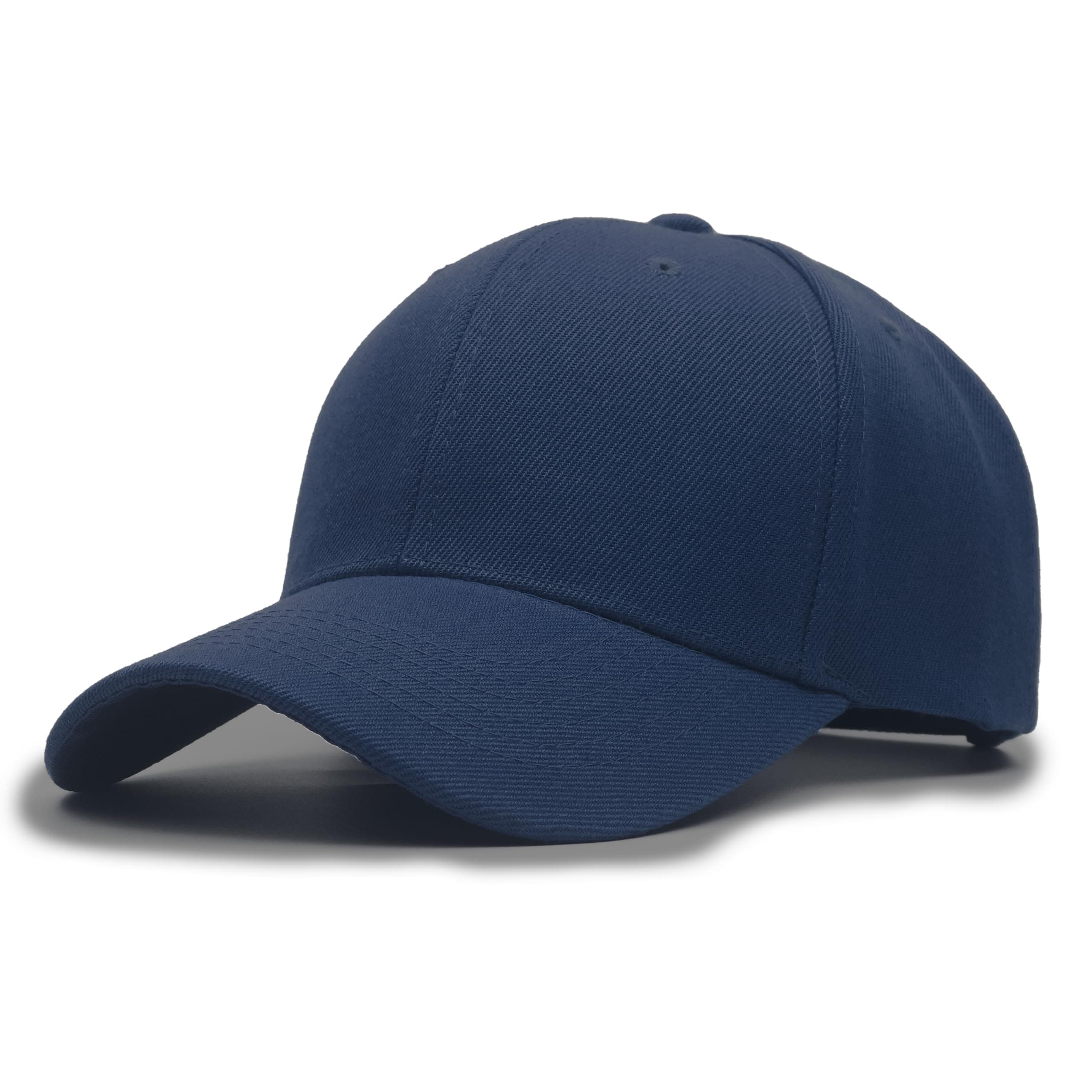 Structured Baseball Cap with Adjustable Closure - Performance Hat for Outdoor Activities and Custom Embroidery (1pc Navy)