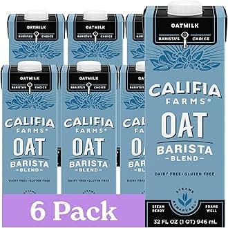 Oat Barista Blend Oat Milk, 32 Oz (Pack of 6), Shelf Stable, Dairy Free, Plant Based, Vegan, Gluten Free, Non GMO, High Calcium, Milk Frother, Creamer, Oatmilk