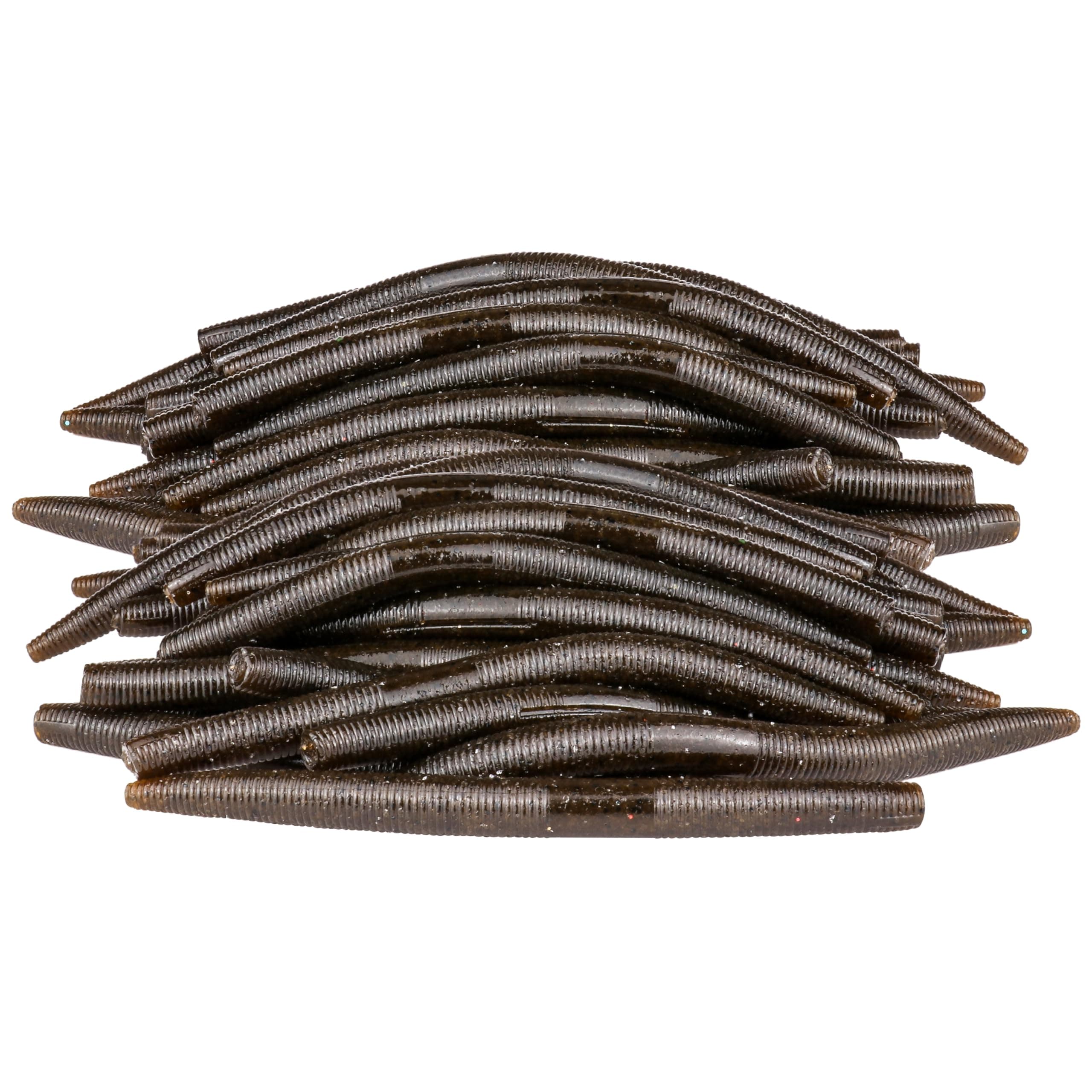 Soft Fishing Worm 100PCS, 3/4/5/6" Mega Value Pack Senko Style Soft Lures for Bass, Plastic Worm Stick Baits, Multicolor, Cost-Effective Fishing Gift