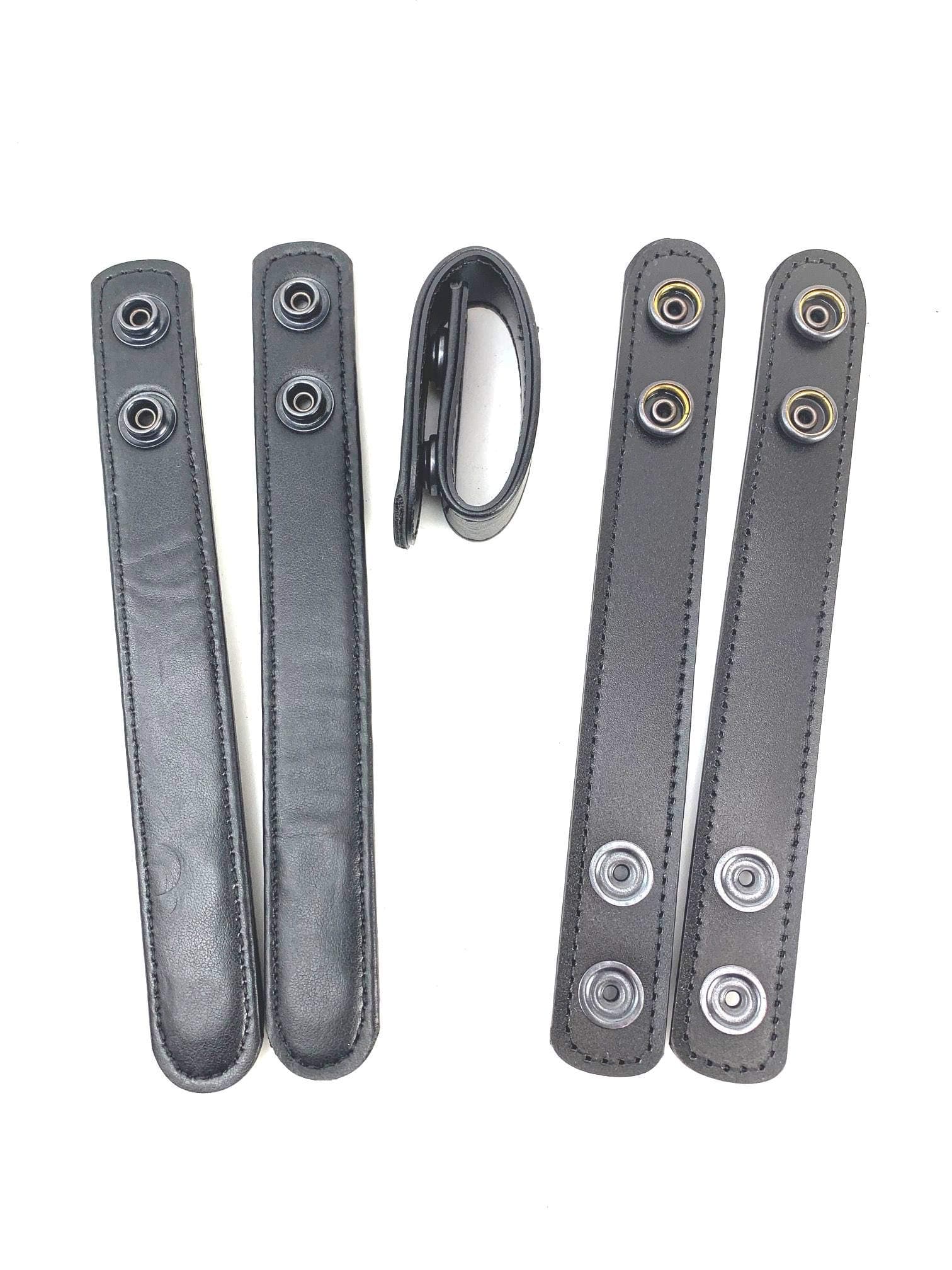 5 Pack Duty Belt Keeper with Hidden Snaps for Duty Belts 2.25" Black Plain