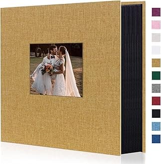 Artmag Photo Album 4x6 600 Large Capacity Linen Album Book Holds 600 Horizontal and Vertical Photos for Family Wedding Anniversary (600 Pockets, Khaki)