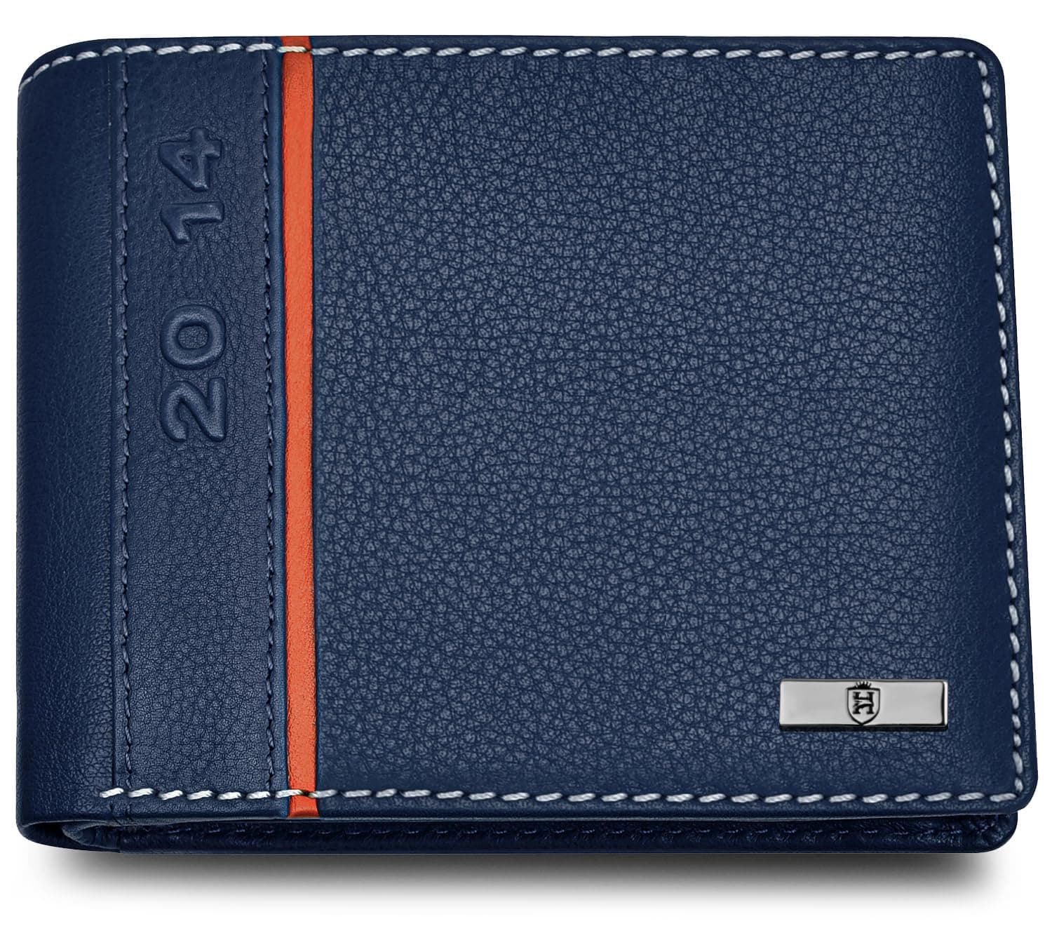 Men's Stella Genuine Leather RFID Blocking Wallet (Navy)
