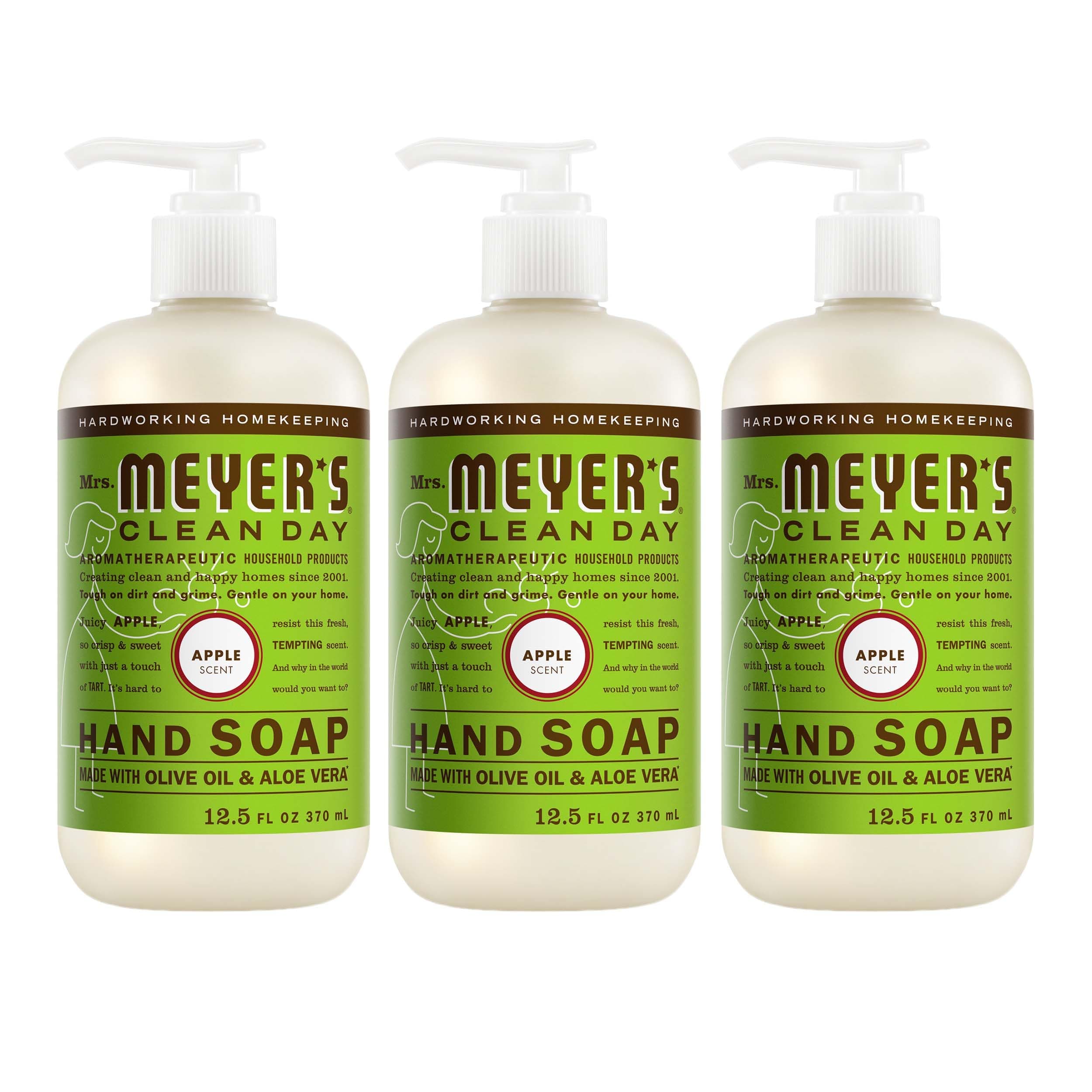 Mrs. MEYER'S Clean Day Hand Soap, Apple, 12.5 fl oz, 3 ct