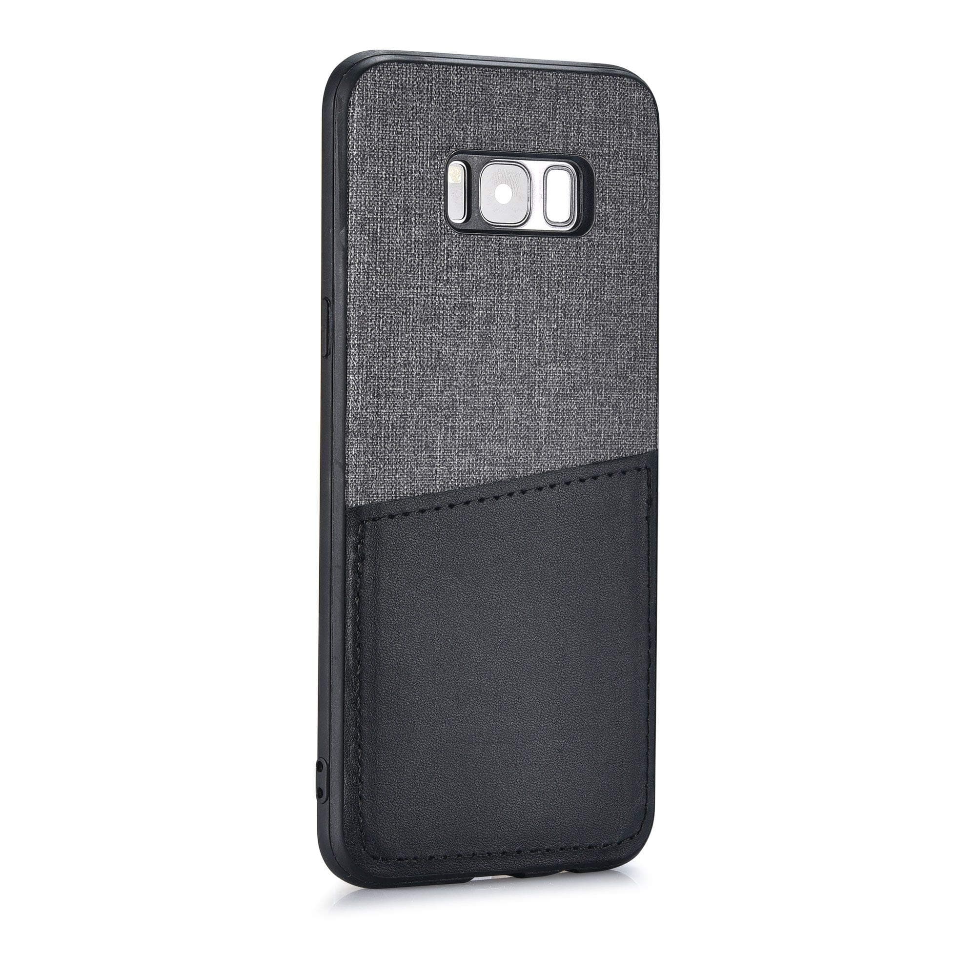 Samsung Galaxy S8 Plus Wristlet case & Neck Strap - [Rugged Lanyard Case] MANGATA KORE Galaxy S8 Plus Wallet Case with Leather Card Pocket + Wrist Strap, Necklace & Glass Screen Protector [Gray]