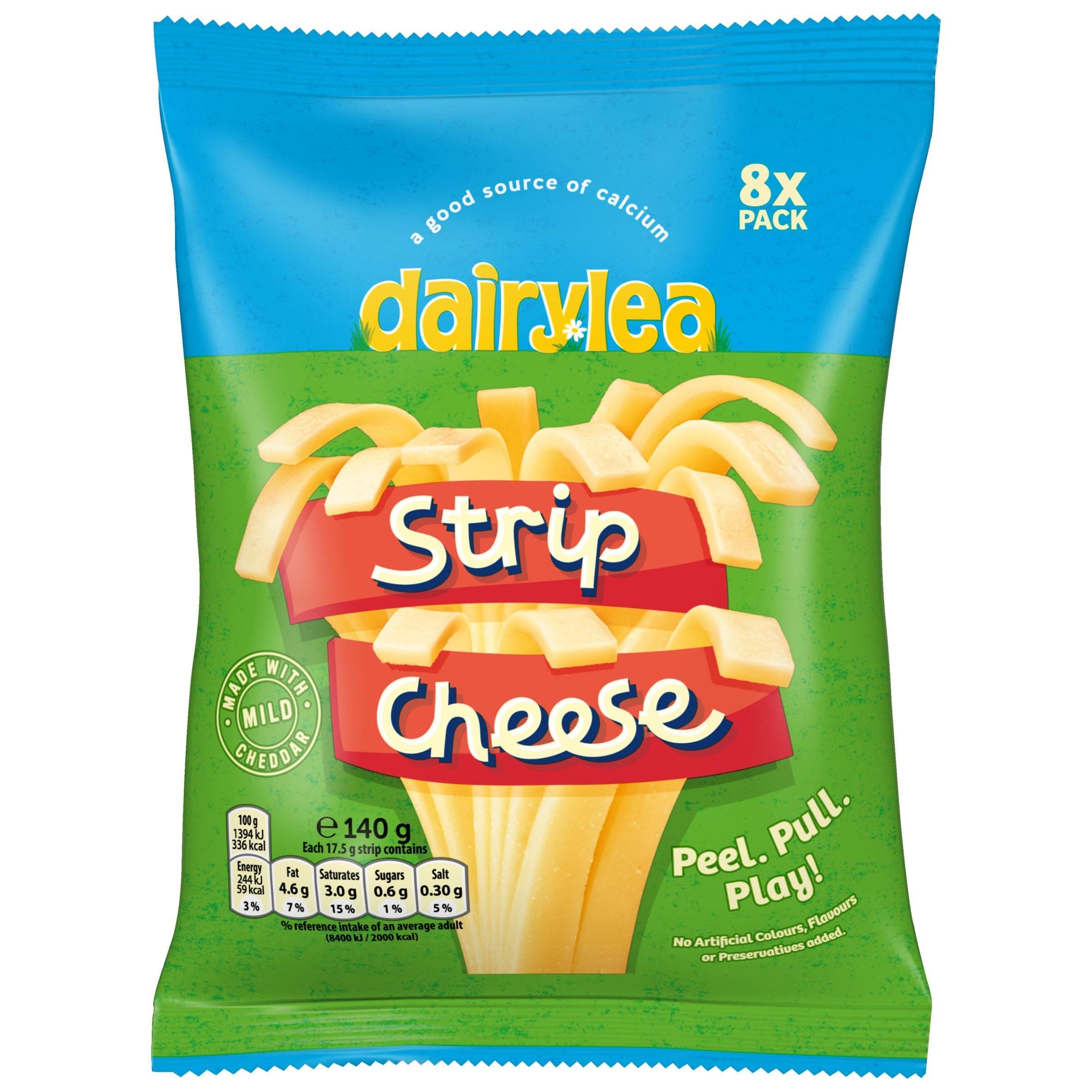 Strip Cheese 8 Pack Cheese Snack, 140g