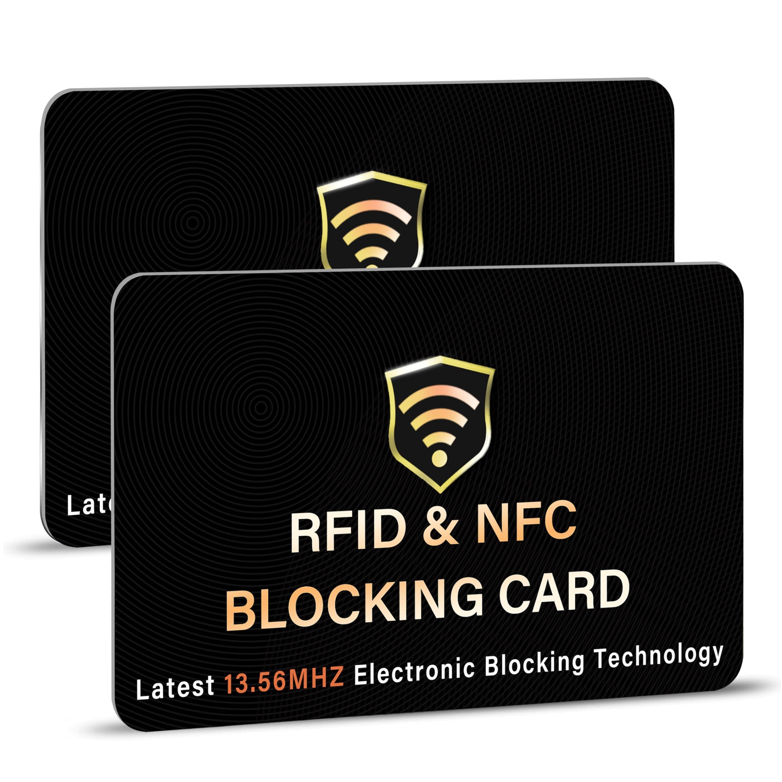 RFID Blocking Cards 2 Pack Premium Contactless NFC Debit Credit Card Passport Protector Blocker Set for Men & Women, Smart Slim Design Perfectly fits in Wallet/Purse (Black)