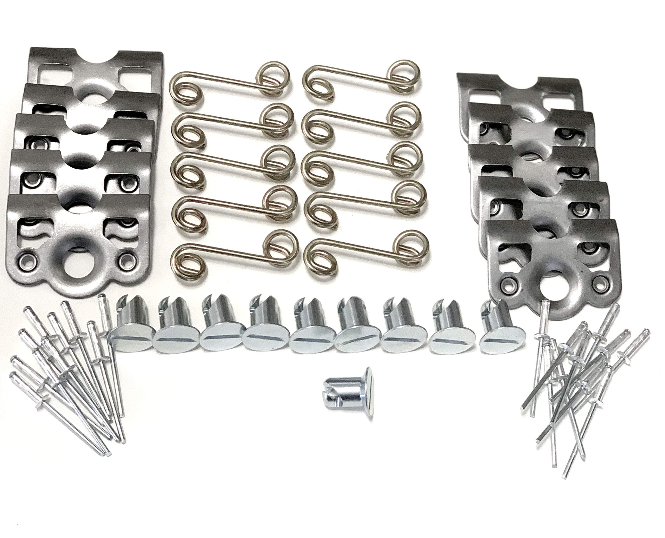 UTVDistribution1/4 Turn Quick Release Steel Slot Head Dzus Button with Springs and Dimpled Tabs (10)