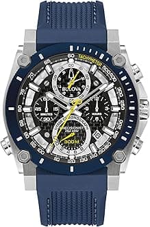 Men's Icon High Precision Quartz Chronograph Watch, Curved Mineral Crystal, 300m Water Resistant, Continous Sweeping Secondhand, Luminous Markers