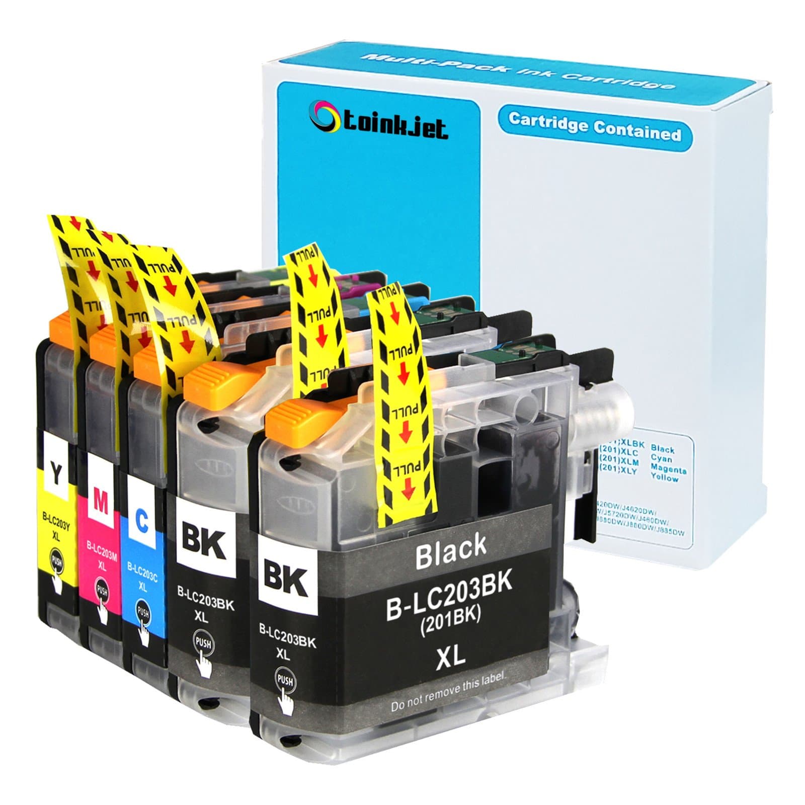 5 Pack Compatible Replacement for Brother LC203 LC 203 XL LC201 Ink Cartridges for MFC-J460 MFC-J480DW MFC-J485DW MFC-J680DW MFC-J885DW J880DW MFC J5520DW J5620DW J5720DW J4420DW