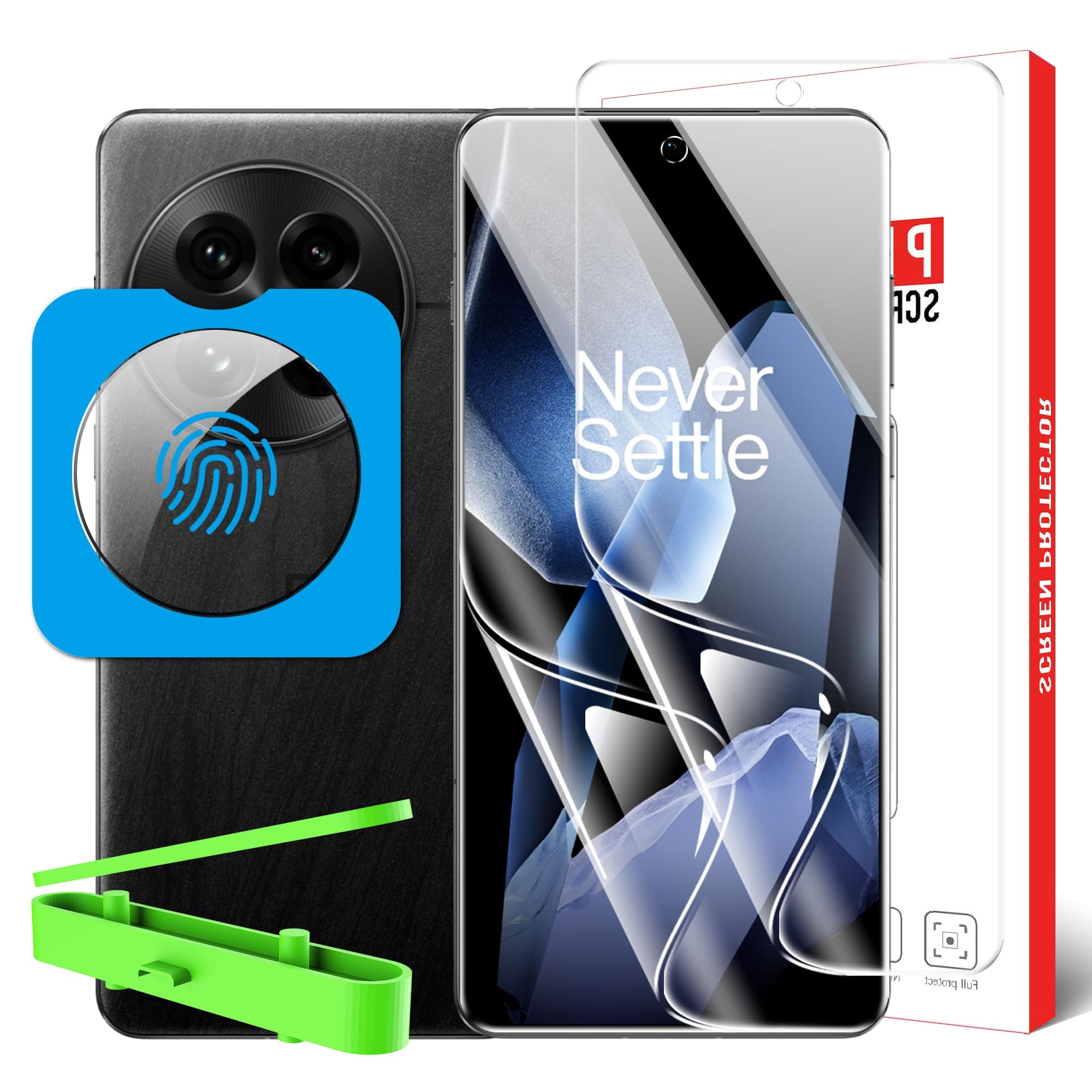 Screen Protector for OnePlus 13 [Non-Glass] [Pack of 2+1] Tempered Glass Camera Screen Protector + HD Flexible TPU Screen Protector Film Screen Protector for OnePlus 13