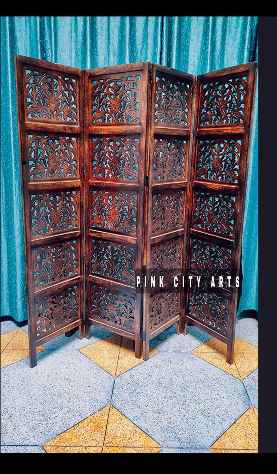 PINK CITY ARTS Wall Divider Room Separator 4 Panel Divider Room Devider 6 Feet Wall Separators for Living Room Room Devider Privacy Screen Seperators Wall for Living Room 6ft (Brown);;