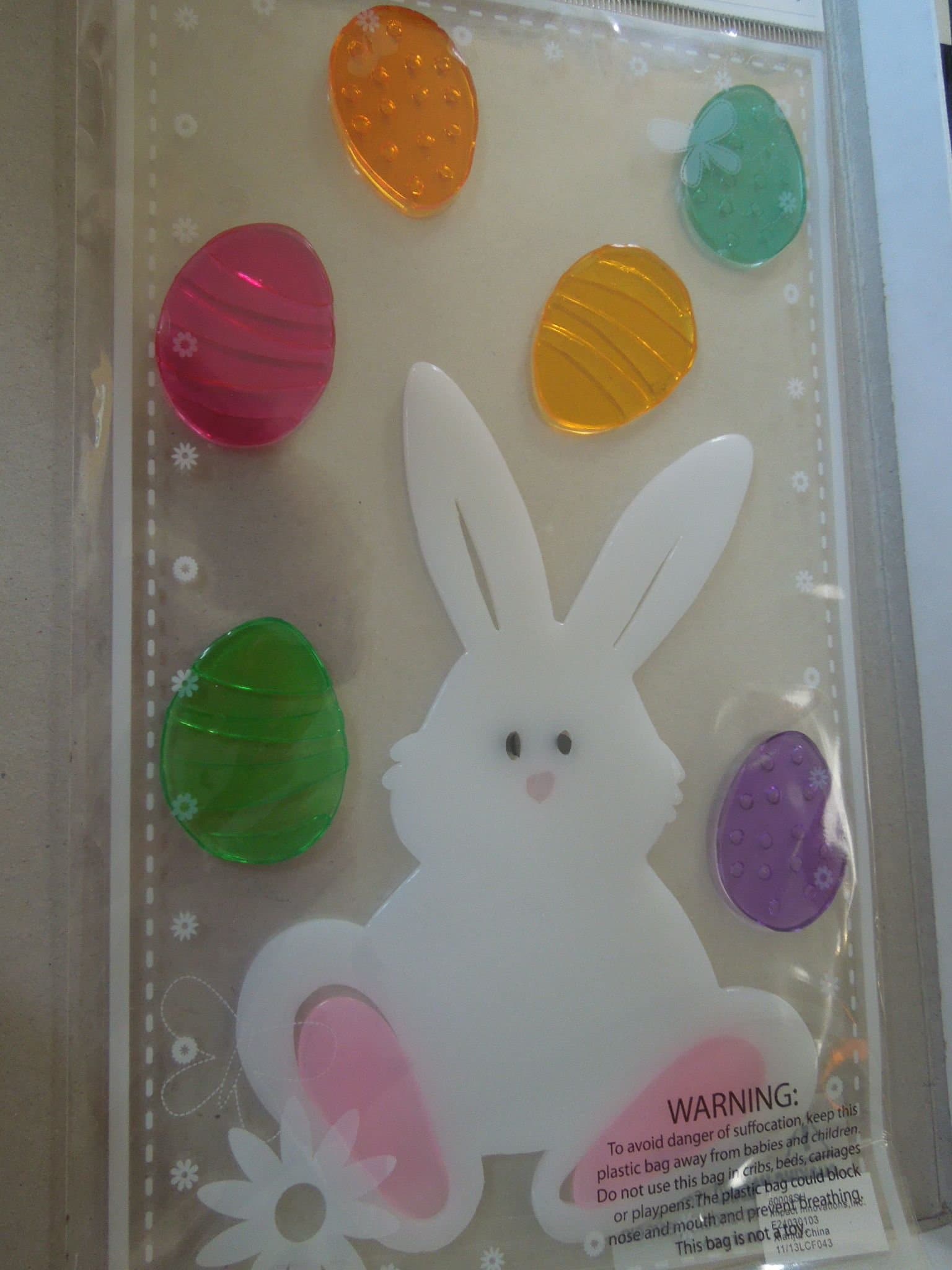 Easter Window Gel Clings 1 bunny + 6 eggs