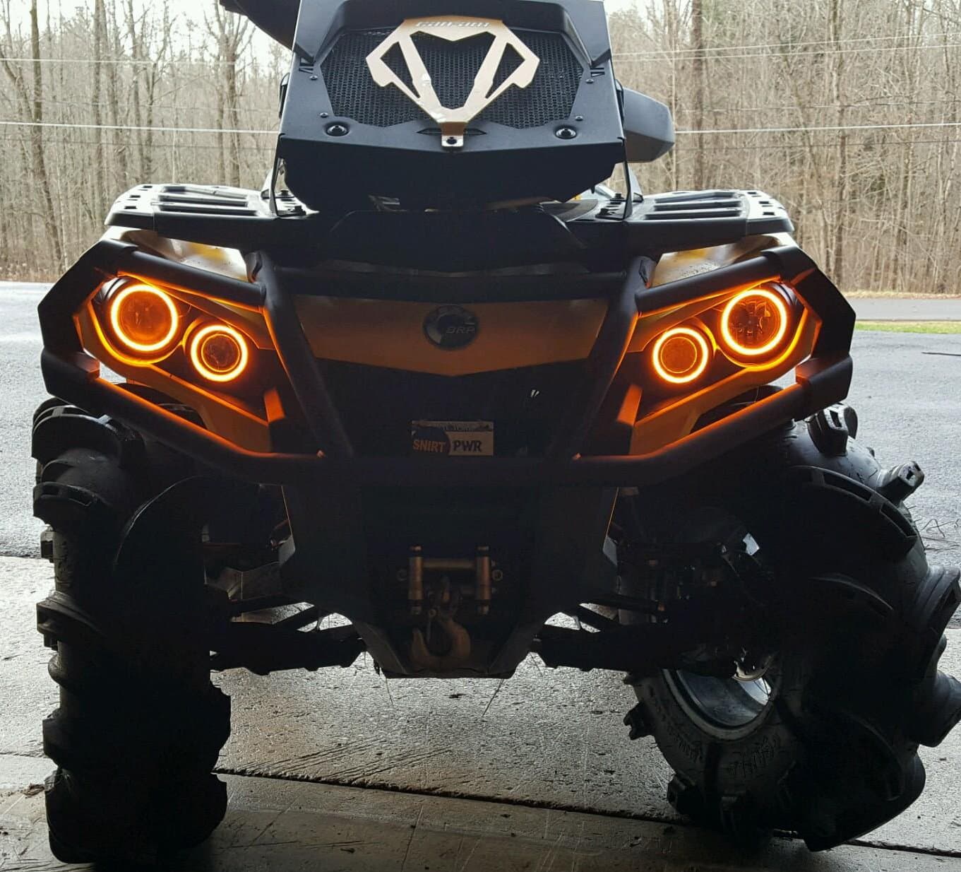Can Am Outlander Gen 2 led Halos Rings Lights Set 4 - Yellow Also XMR