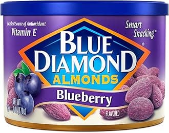 Blue Diamond Almonds, Classic Blueberry Flavored Sweet Snack Nuts perfect size for On-the-go, Lunch, Adults and Kids, 6oz Can