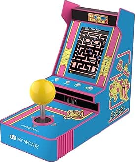 My Arcade Ms. Pac-Man Joystick Player: Arcade Classics, Officially Licensed Mini Video Game Console, 2 Game Modes, Portable Fun Game for Kids and Adults