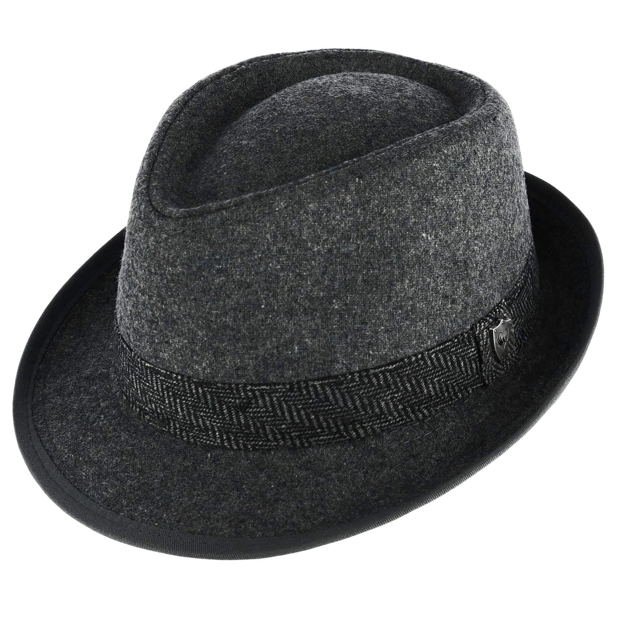 AscentixMen’s Fedora, 2” Brim, Classic Wool Blend with Herringbone Band