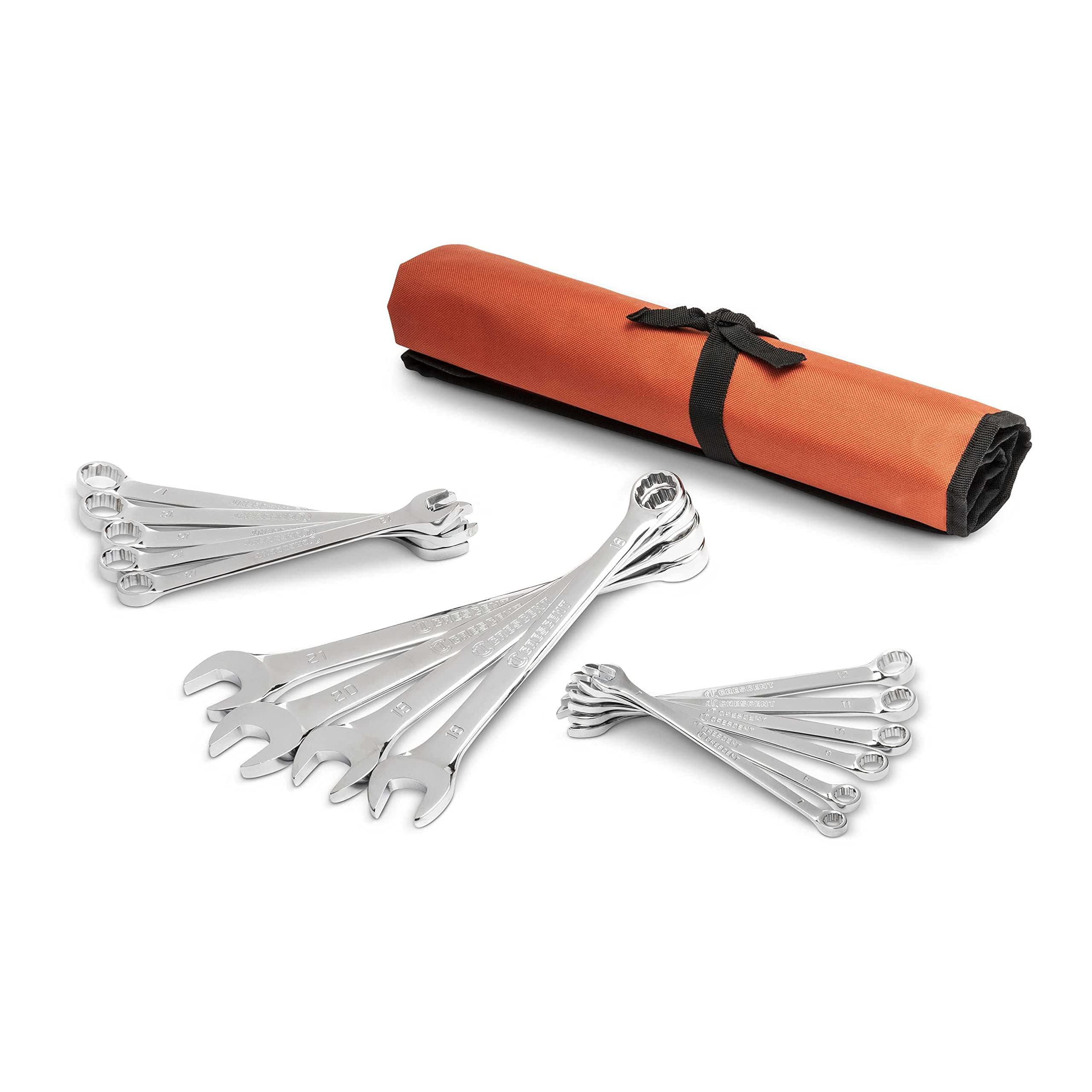 15 Pc. 12 Point Metric Combination Wrench Set with Tool Roll - CCWS5-05