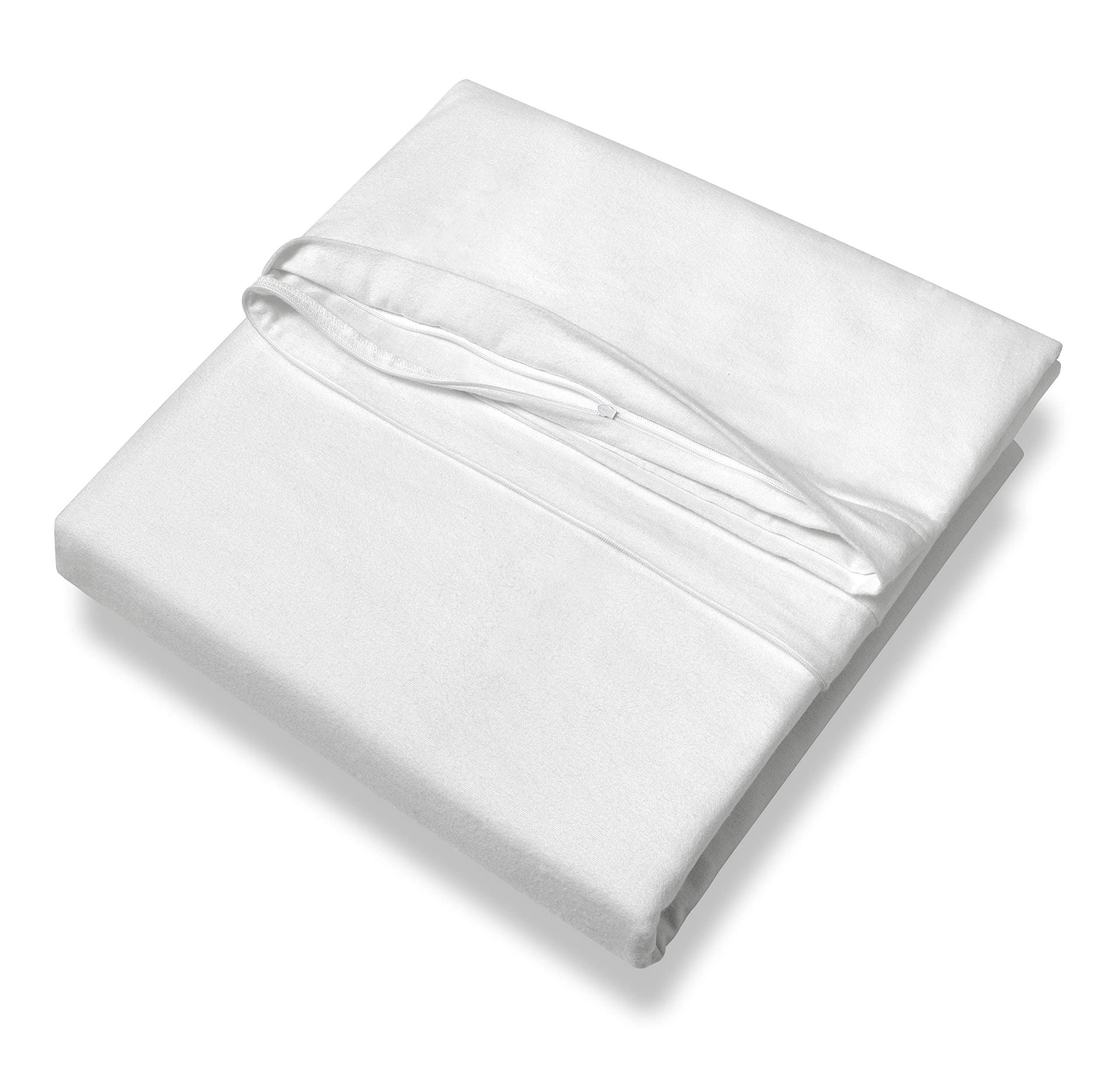 Mattress Protector, Cotton, White, 155 x 220 cm