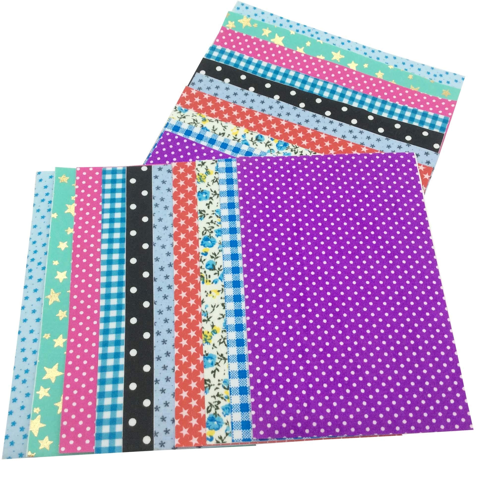 10 Sheets 30 x 20cm Self-Adhesive Fabric Sticky Back Adhesive Sticky Fabric Assorted Colours DIY Hobby Crafter Sheets Ideal for Art and Craft Making Wrapping