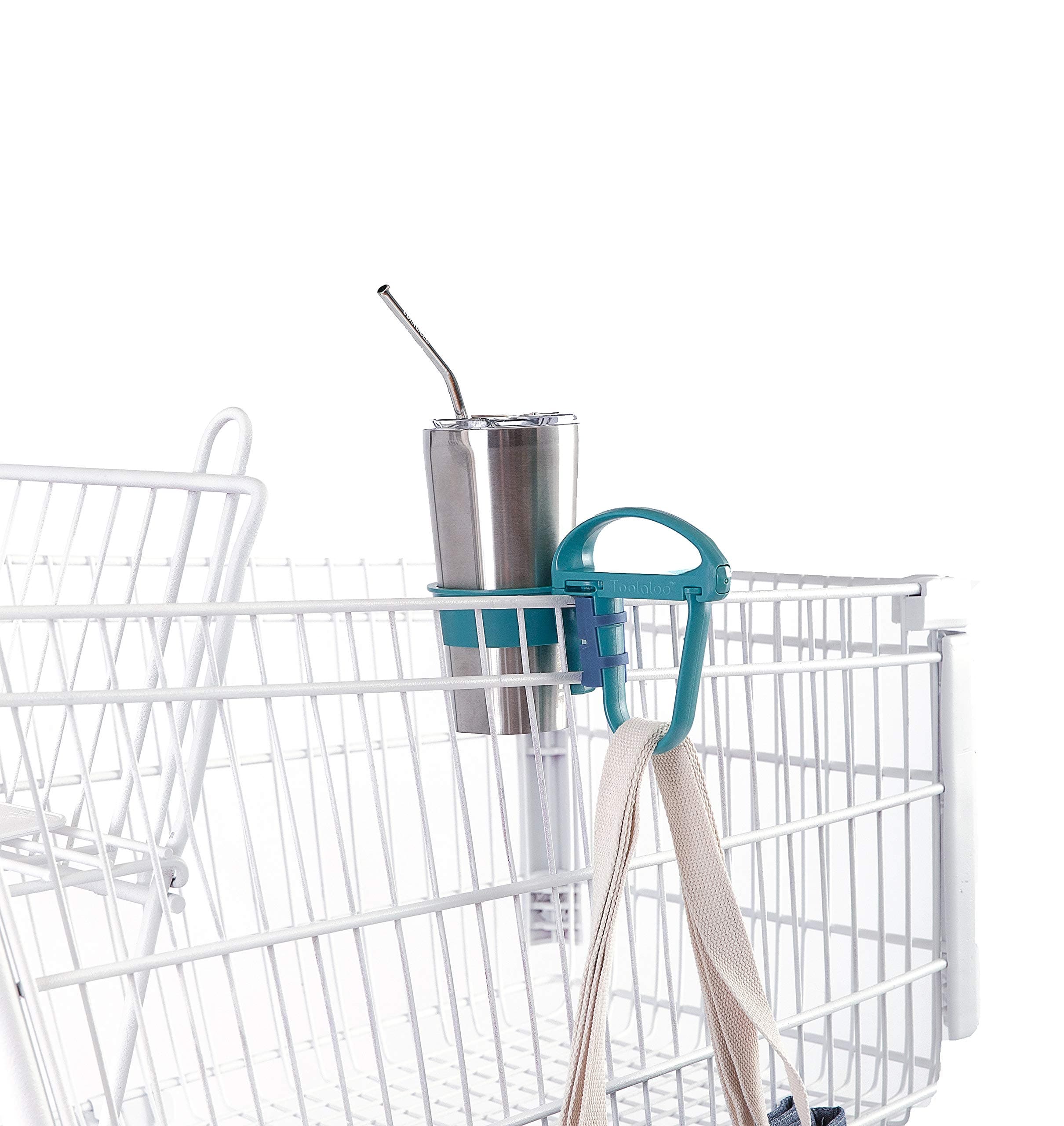 Multi-Functional Shopping Tool - Grocery Bag Organizer, Headrest Hook, Shopping Cart Cup Holder, and Bag Handle - Remember Your Reusable Bag - Shop Simply