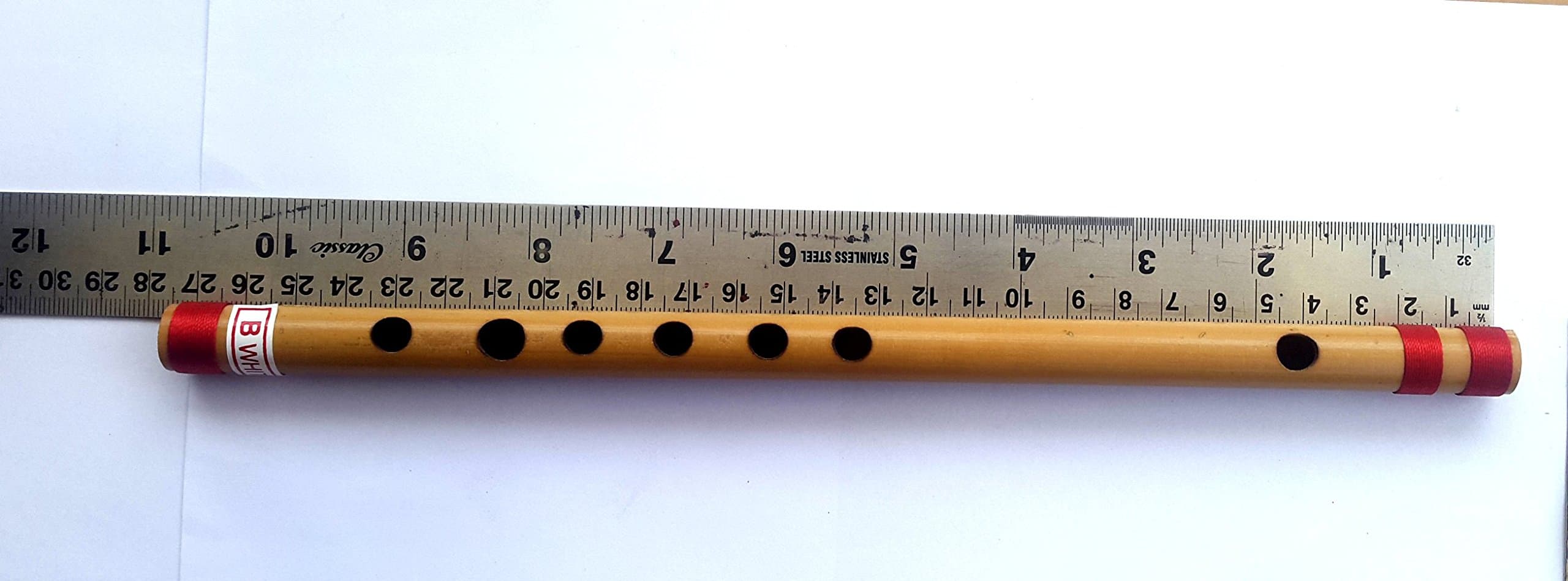 Flute, small, side flute, "B" 27 cm or 10.75 inches approx. Bansuri, Indian Flute